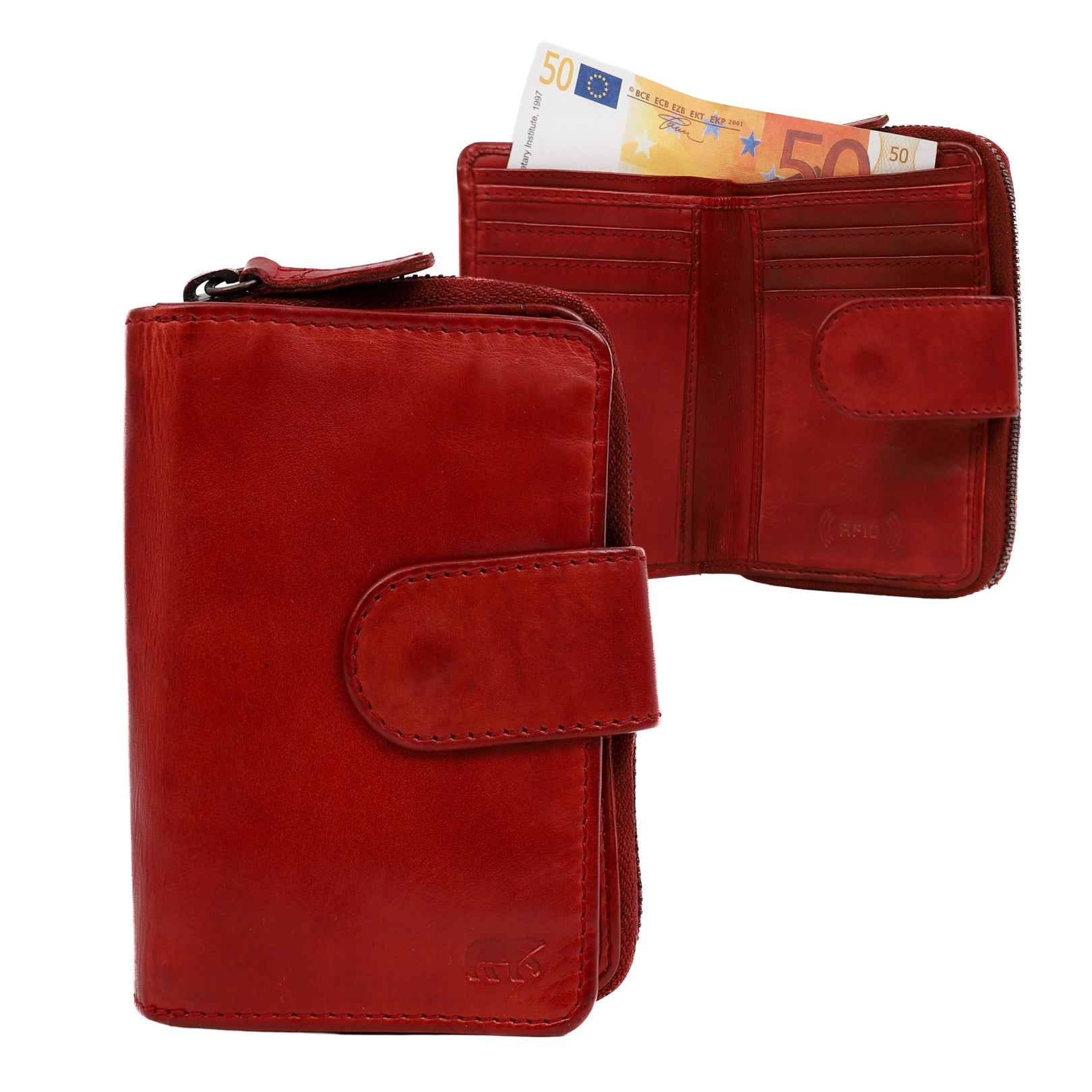 Ritsportemonnee 'Loet' rood