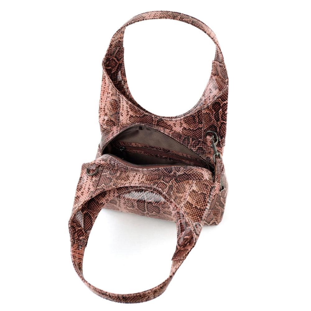 Hand/shoulder bag 'Vittoria' snake pink