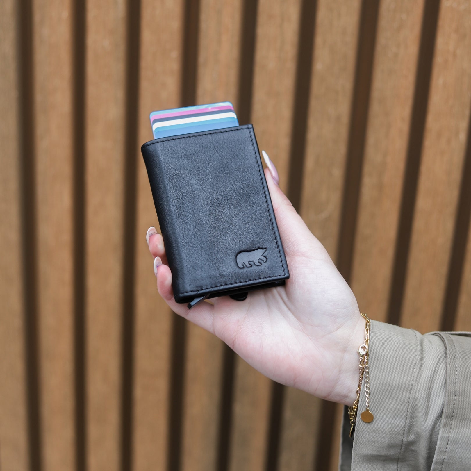 Card holder 'Frits' ice grey