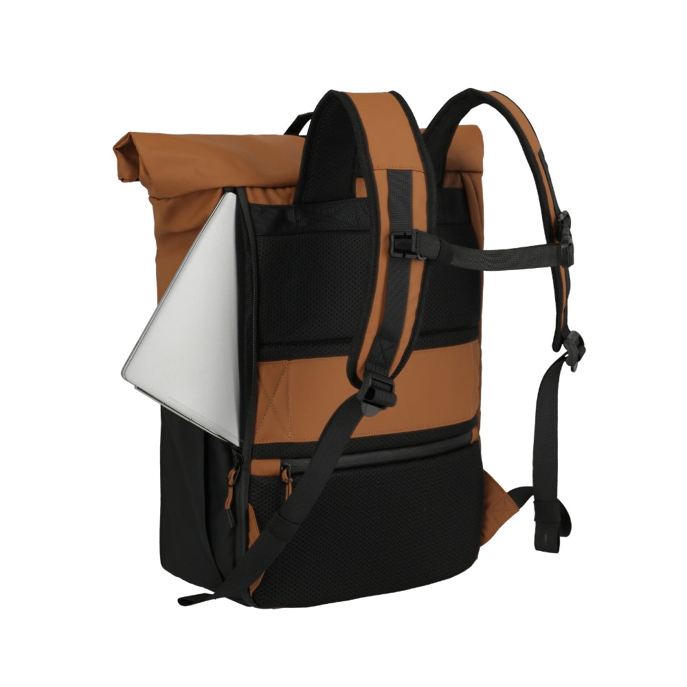 Briize - Water-Repellent Roll-up Backpack M 15.6” Curry