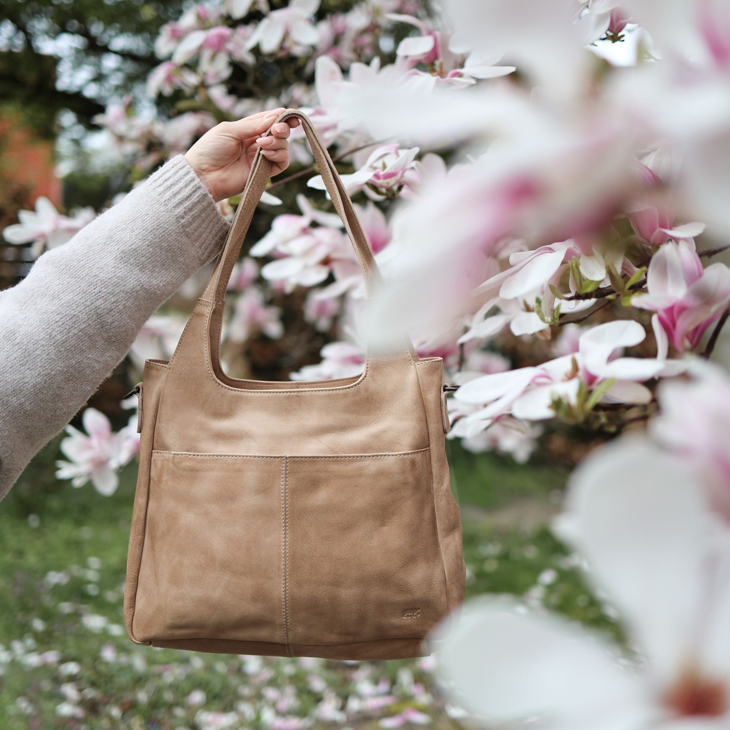 Hand-/schoudertas 'Els' beige