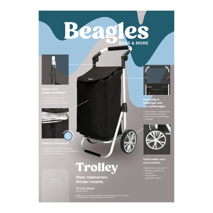 Alberic - Shopping trolley with cooler compartment blue