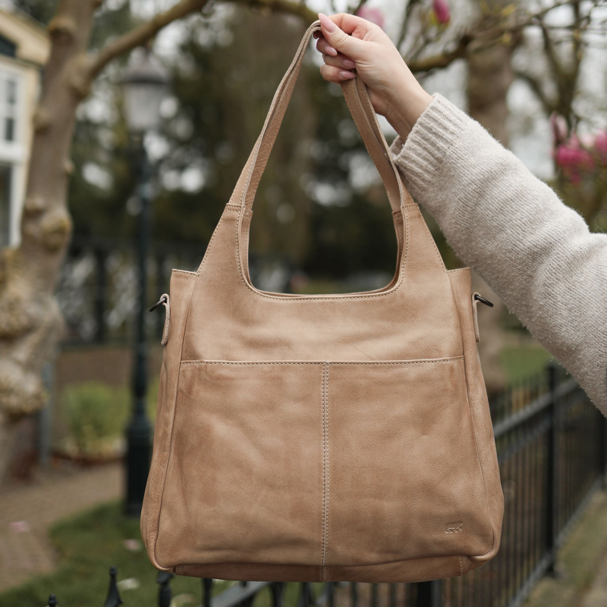 Hand-/schoudertas 'Els' beige