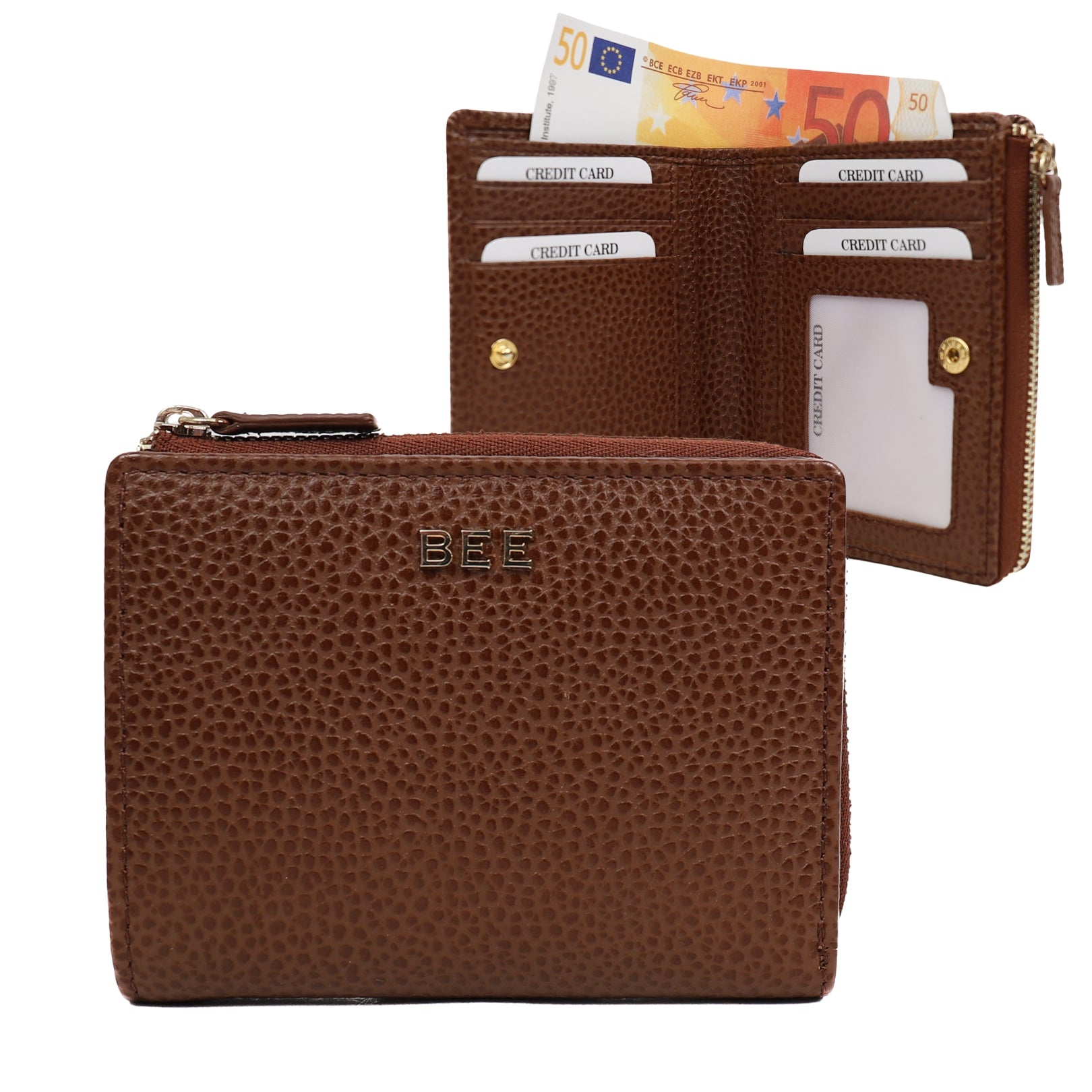 Ritsportemonnee 'Vida' Tipping Tan