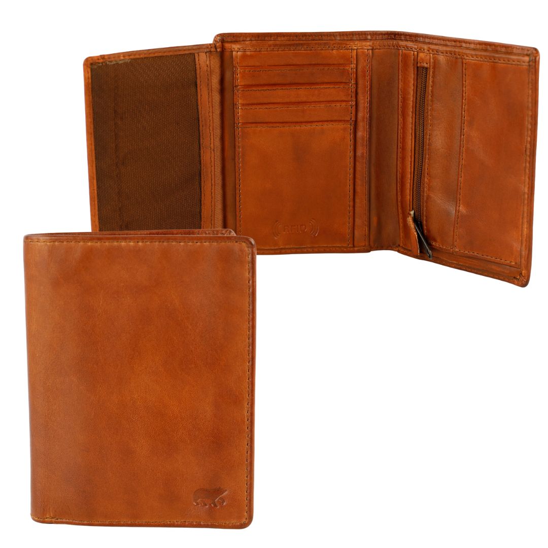 Portefeuille/billfold 'Leon' cognac