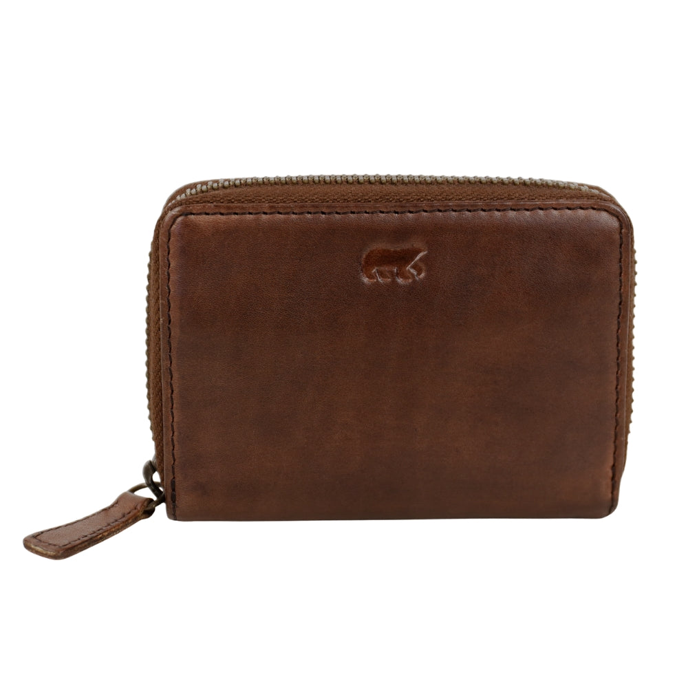 Zip wallet/card holder 'Rudie' dark brown