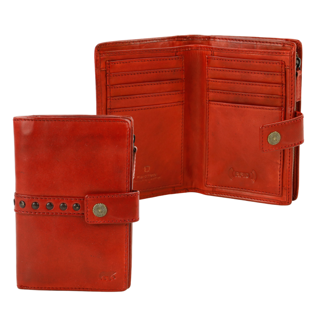 Portemonnee 'Sanne' rood studs