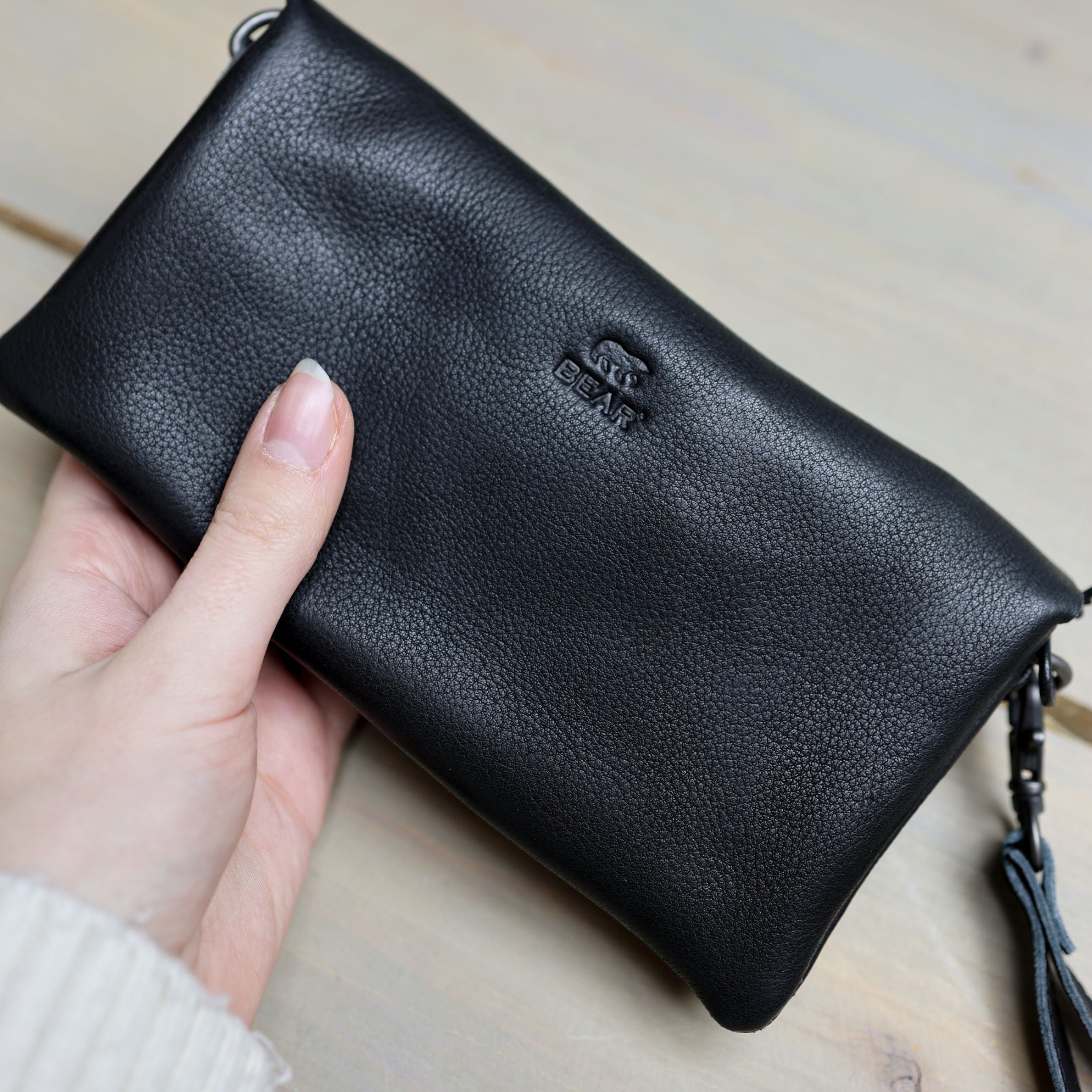 Clutch/Mini schoudertasje 'Lydia' zwart