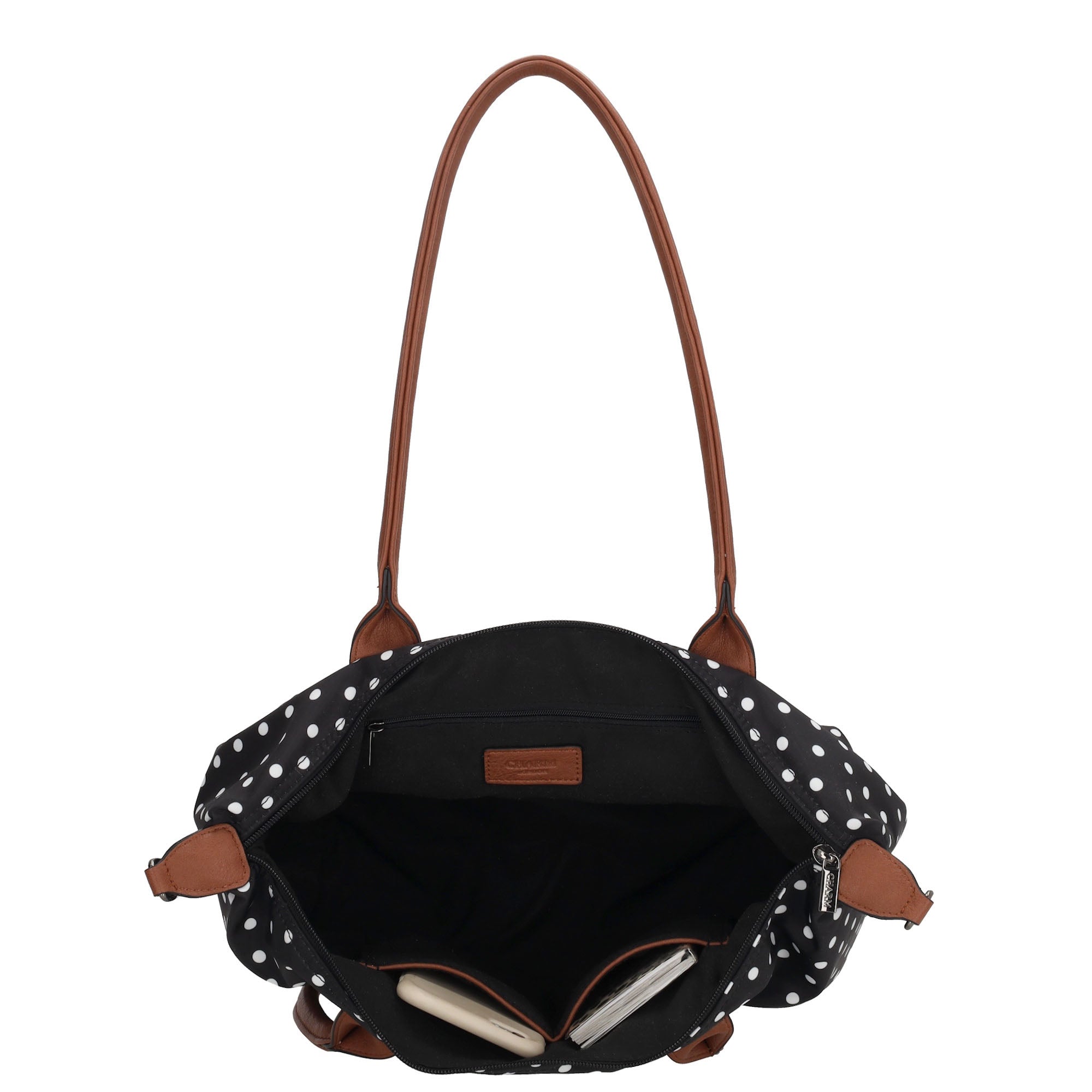 Buckingham Shopper stippen wit-zwart