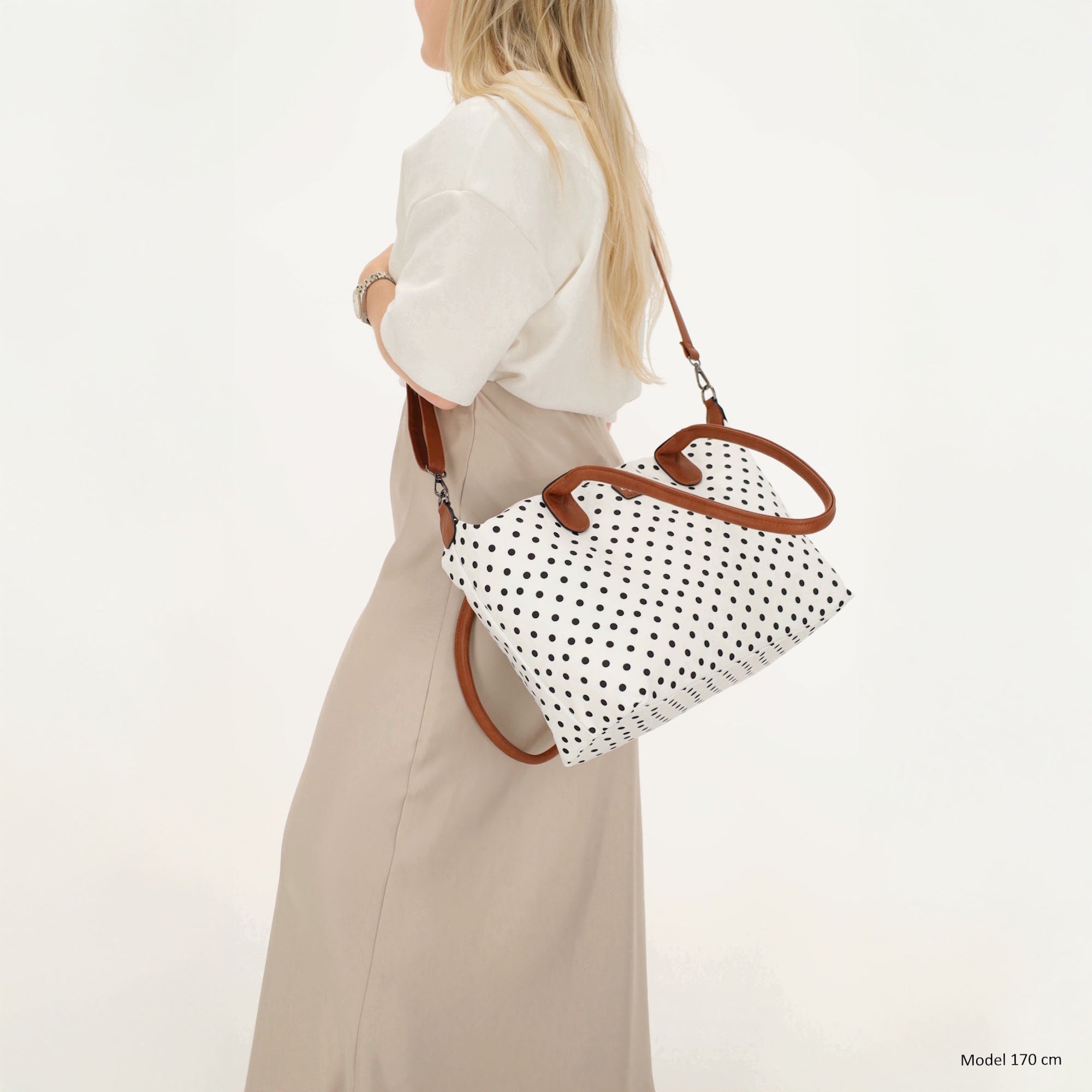 Buckingham Shopper stippen zwart-wit