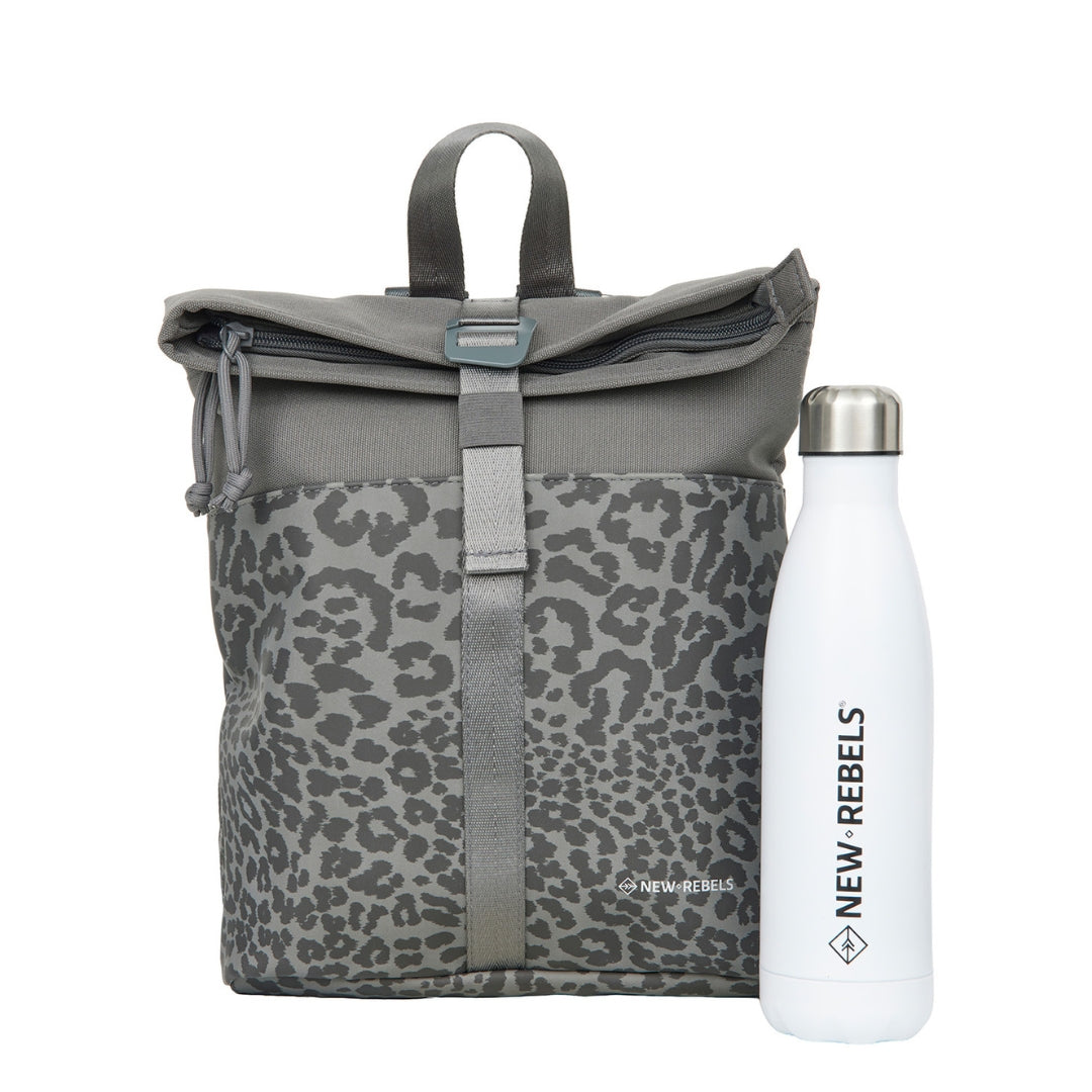 Urban Leopard - Mini waterafstotend rolltop rugzakje 'Los Angeles' 7L grijs