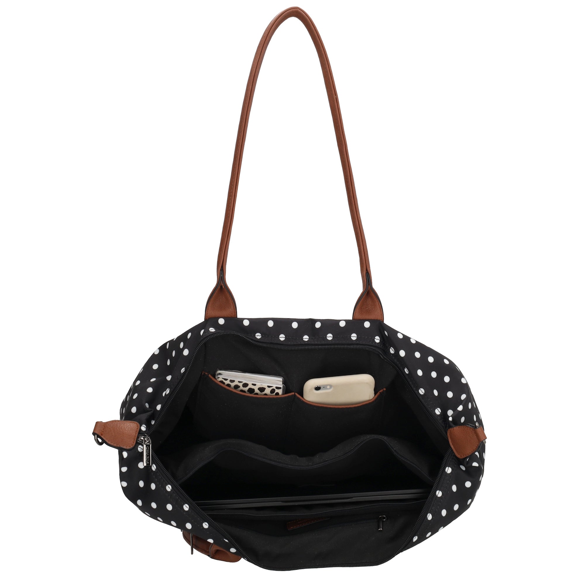 Buckingham Laptoptas 15.6 inch stippen wit-zwart