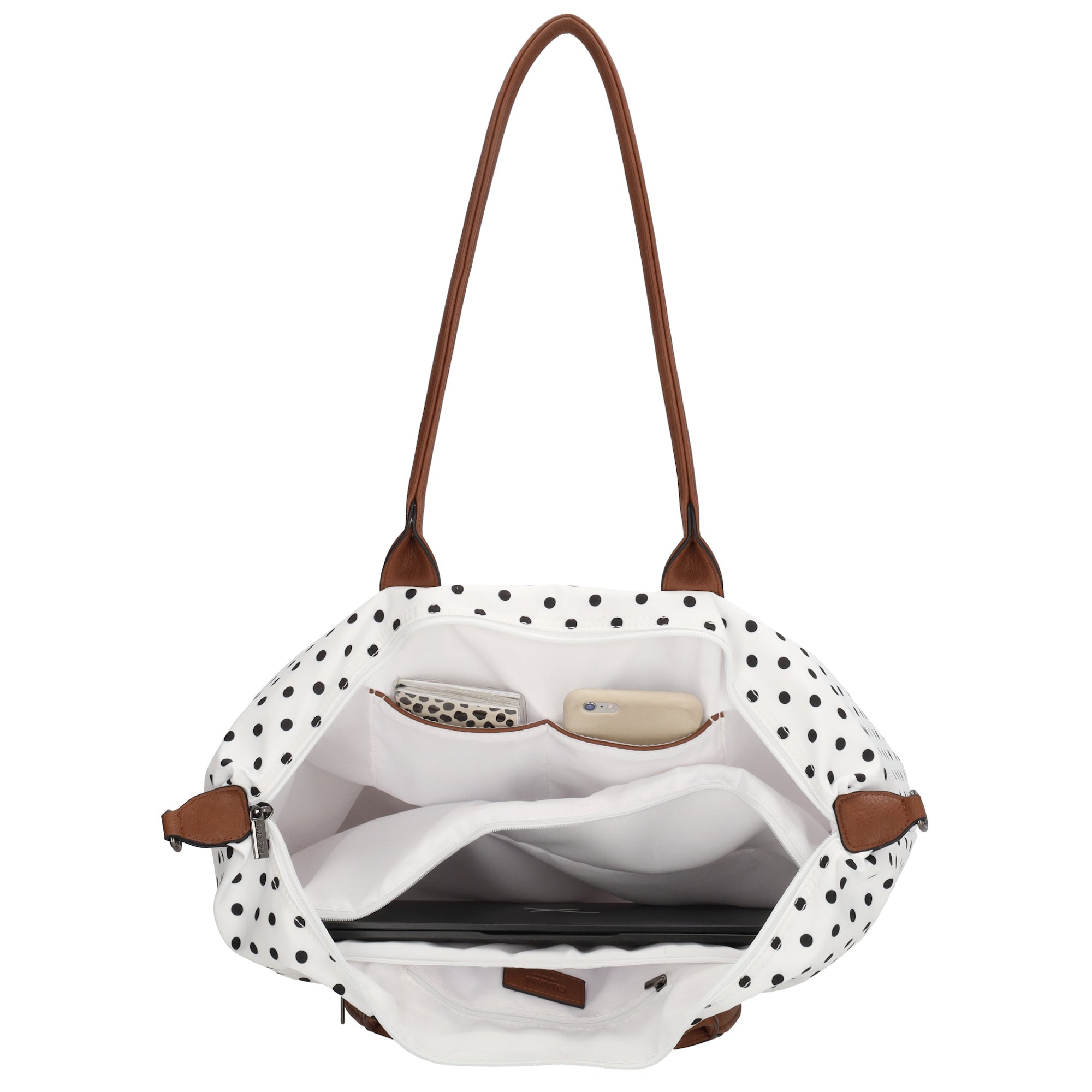 Buckingham Laptoptas 15.6 inch stippen zwart-wit