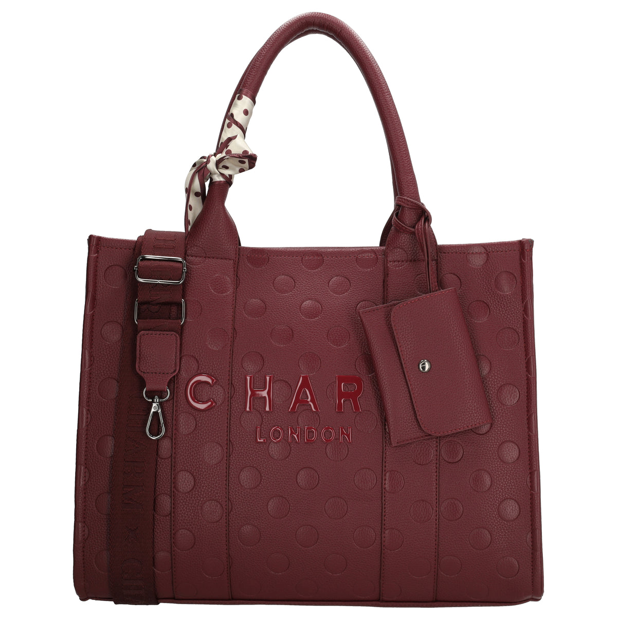 Bond Avenue - 15.6” Laptop Bag in Bordeaux with Polka-Dot Pattern