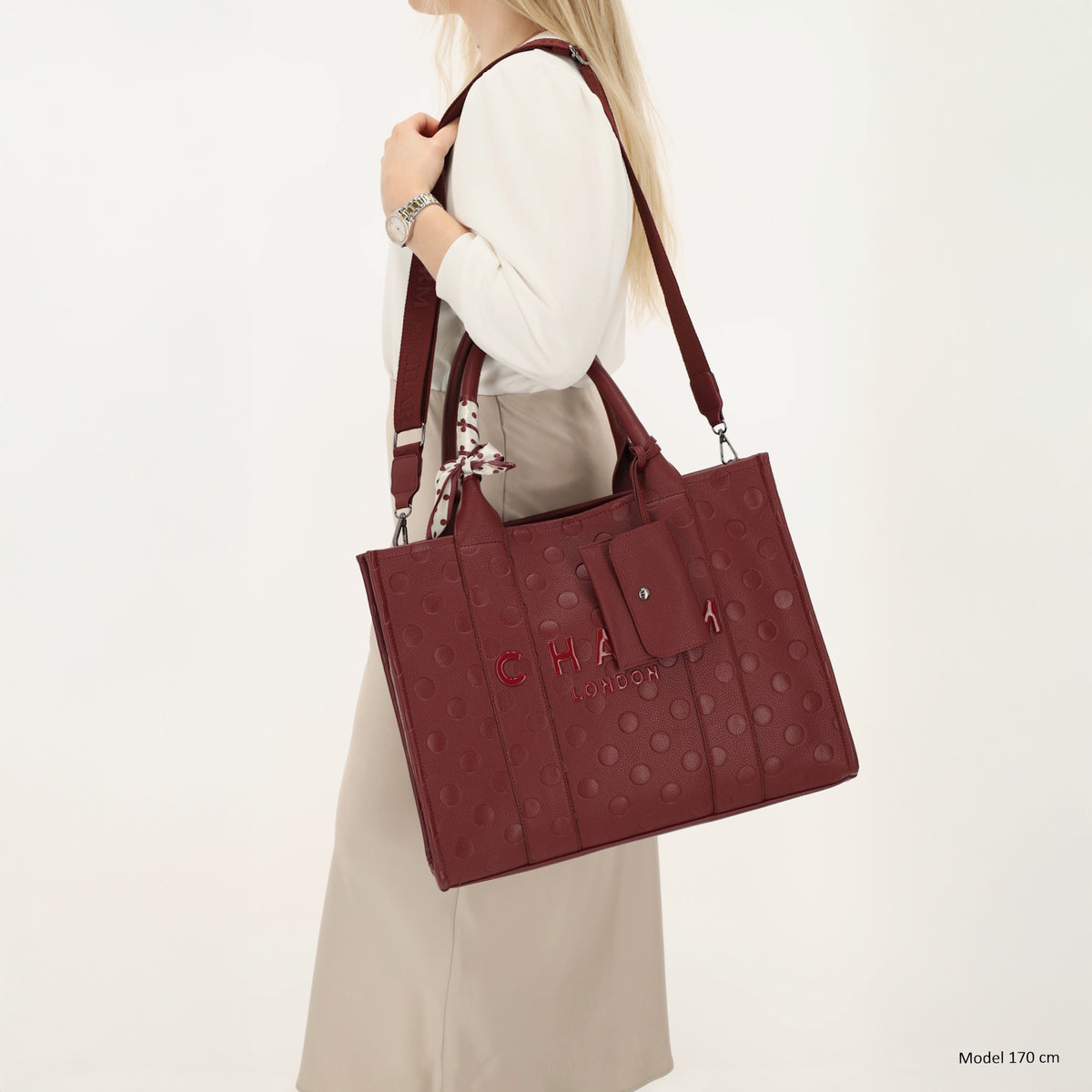Bond Avenue - Sacoche pour ordinateur portable 15.6” bordeaux à motif à pois