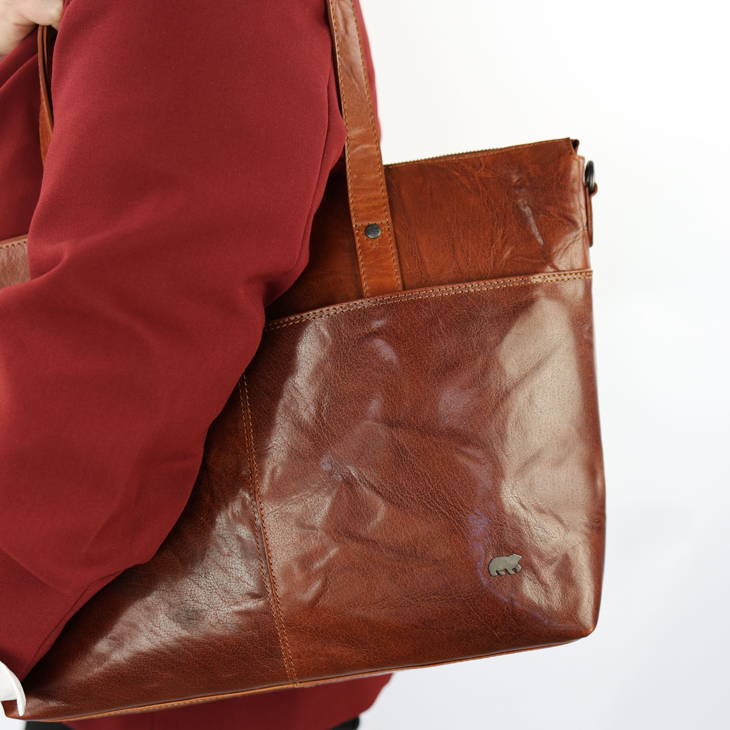 Laptoptas/shopper 'Manouk' Andorra cognac