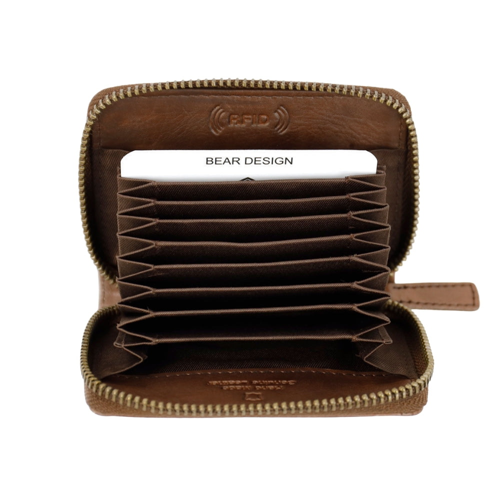 Zip wallet/card holder 'Rudie' dark brown