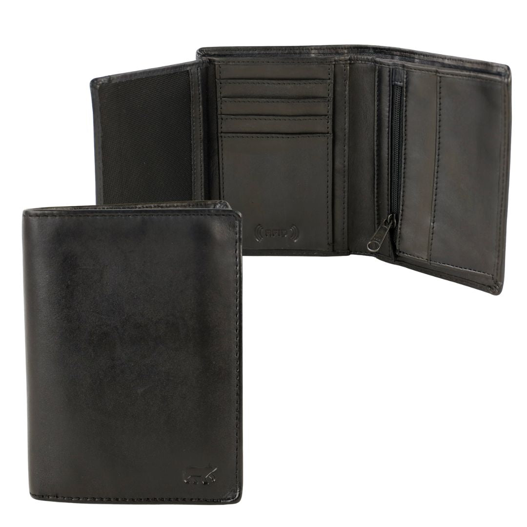 Portefeuille/billfold 'Leon' zwart