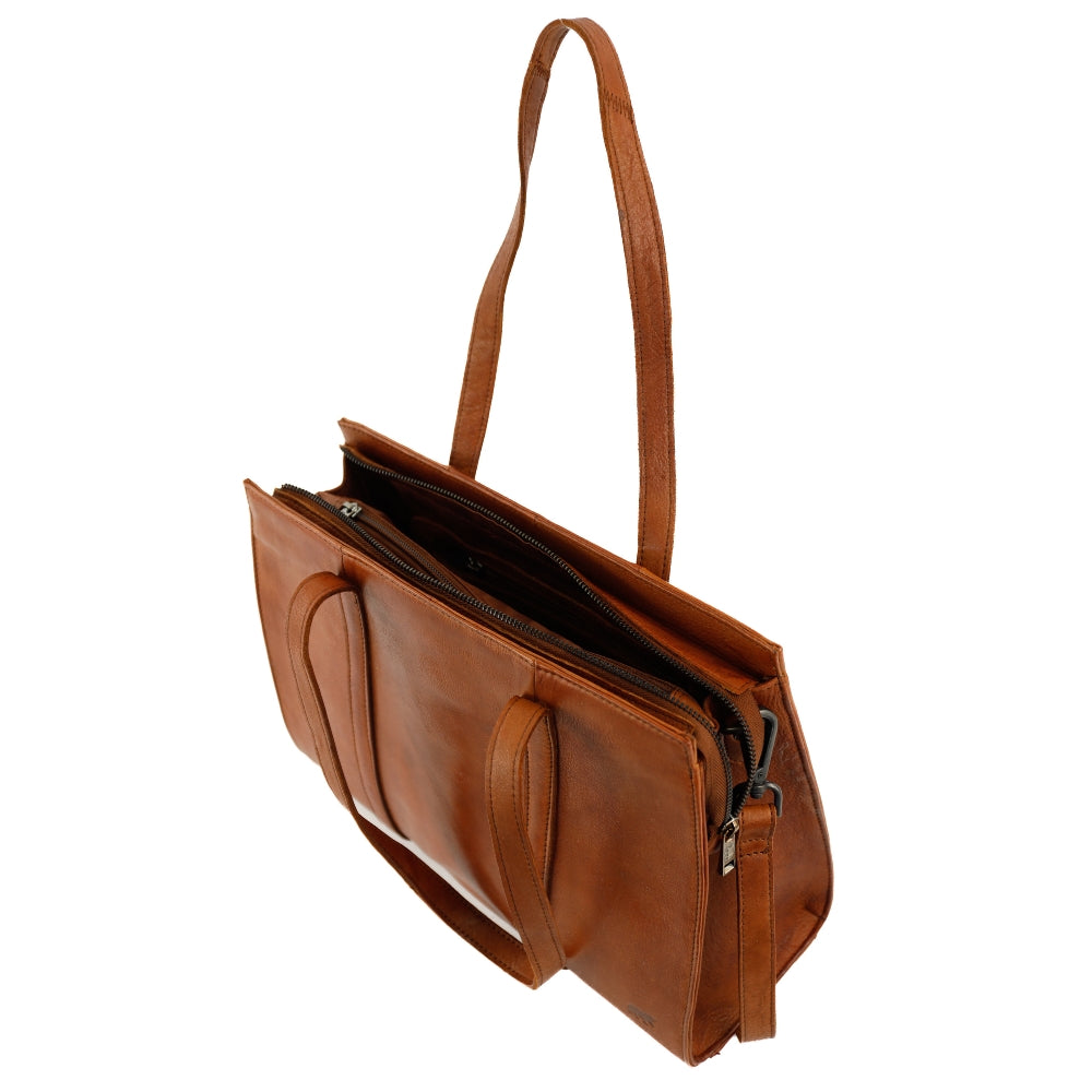 Hand/shoulder bag 'Leonie' cognac