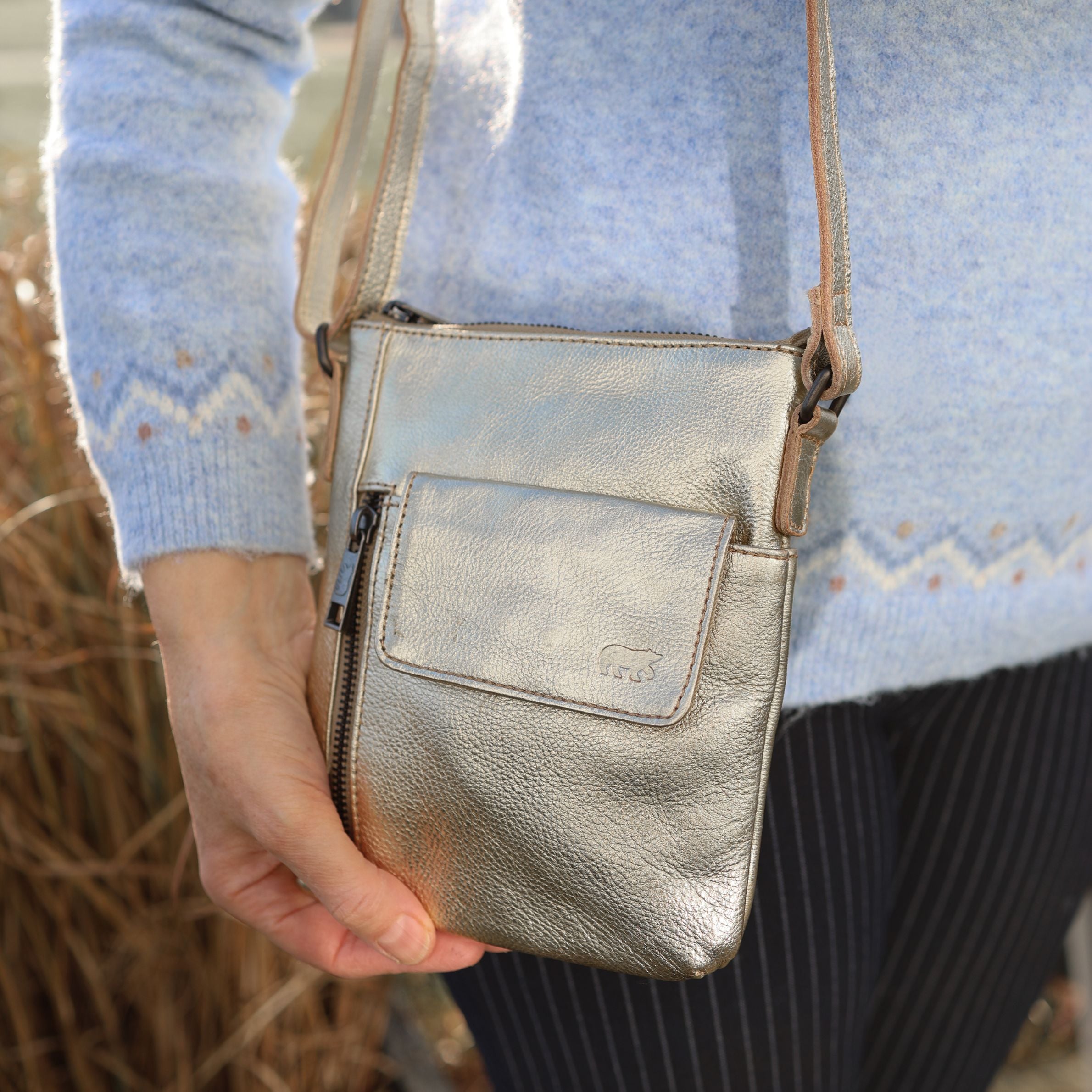 Schoudertasje 'Davide' champagne