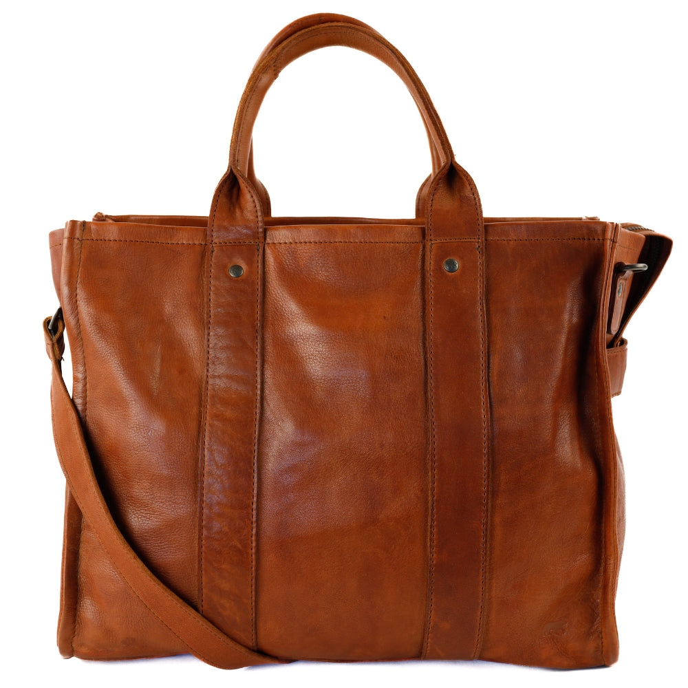 Laptoptas/tote bag 15.6” 'Pepe' XL cognac