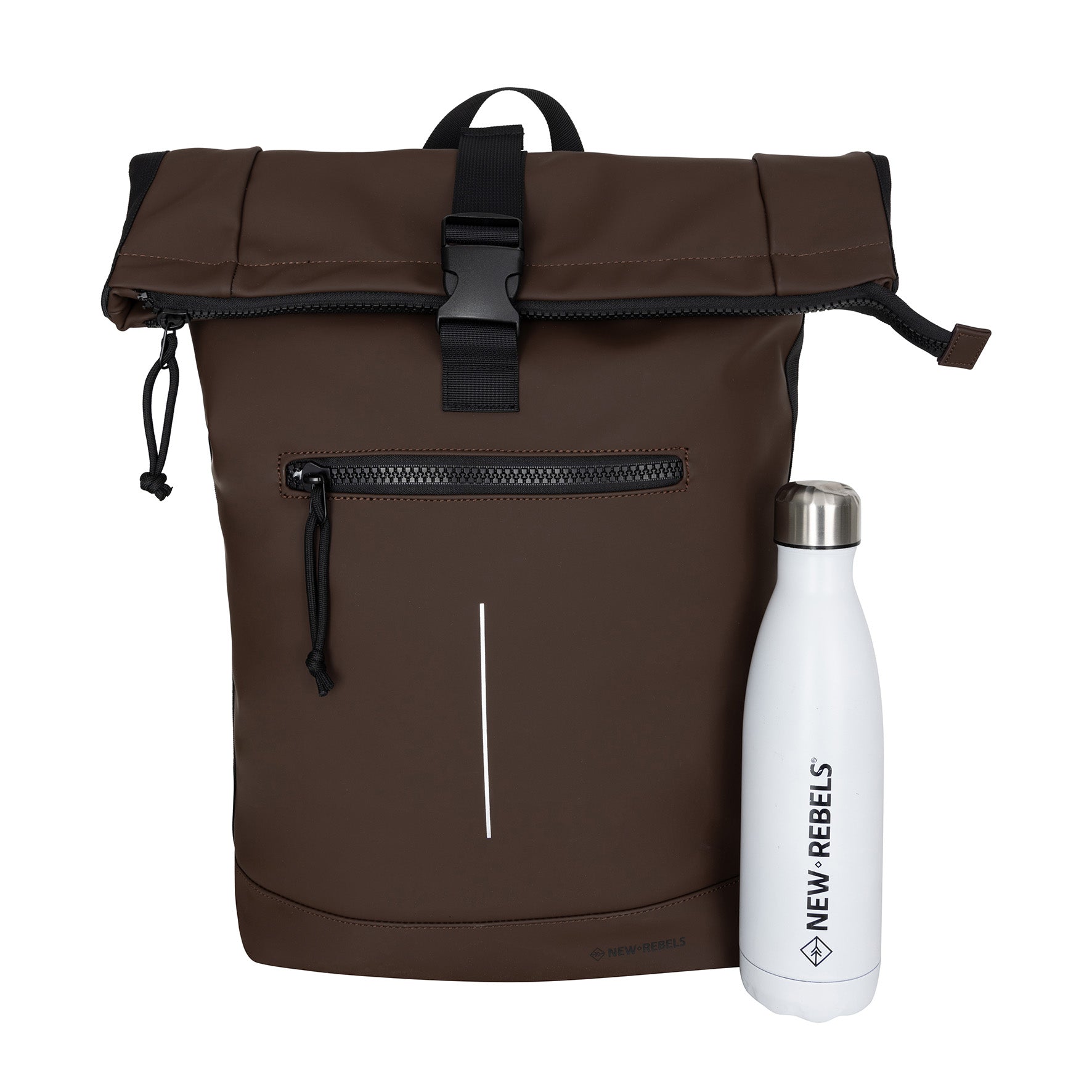 Mart - Waterrepellent rolltop backpack 'New York' mocca 17-21L