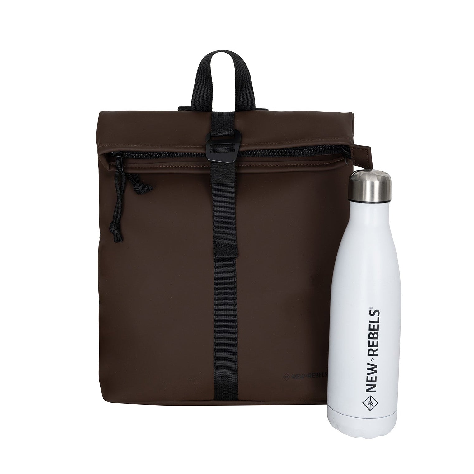 Mart - Mini waterafstotend rolltop rugzakje 'Los Angeles' 7L mocca