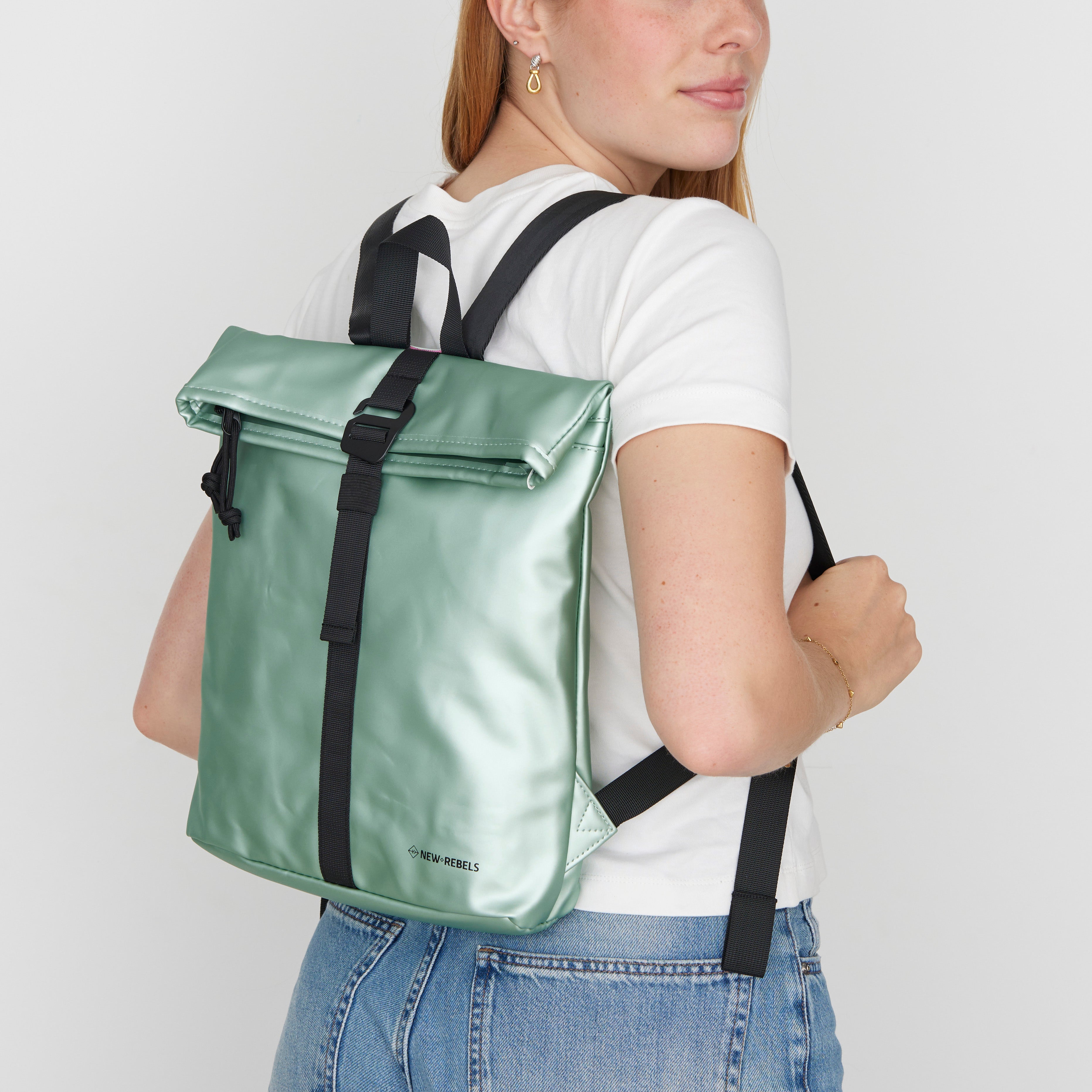 Waterproof backpack 'Mart' mini 7L metallic sage green