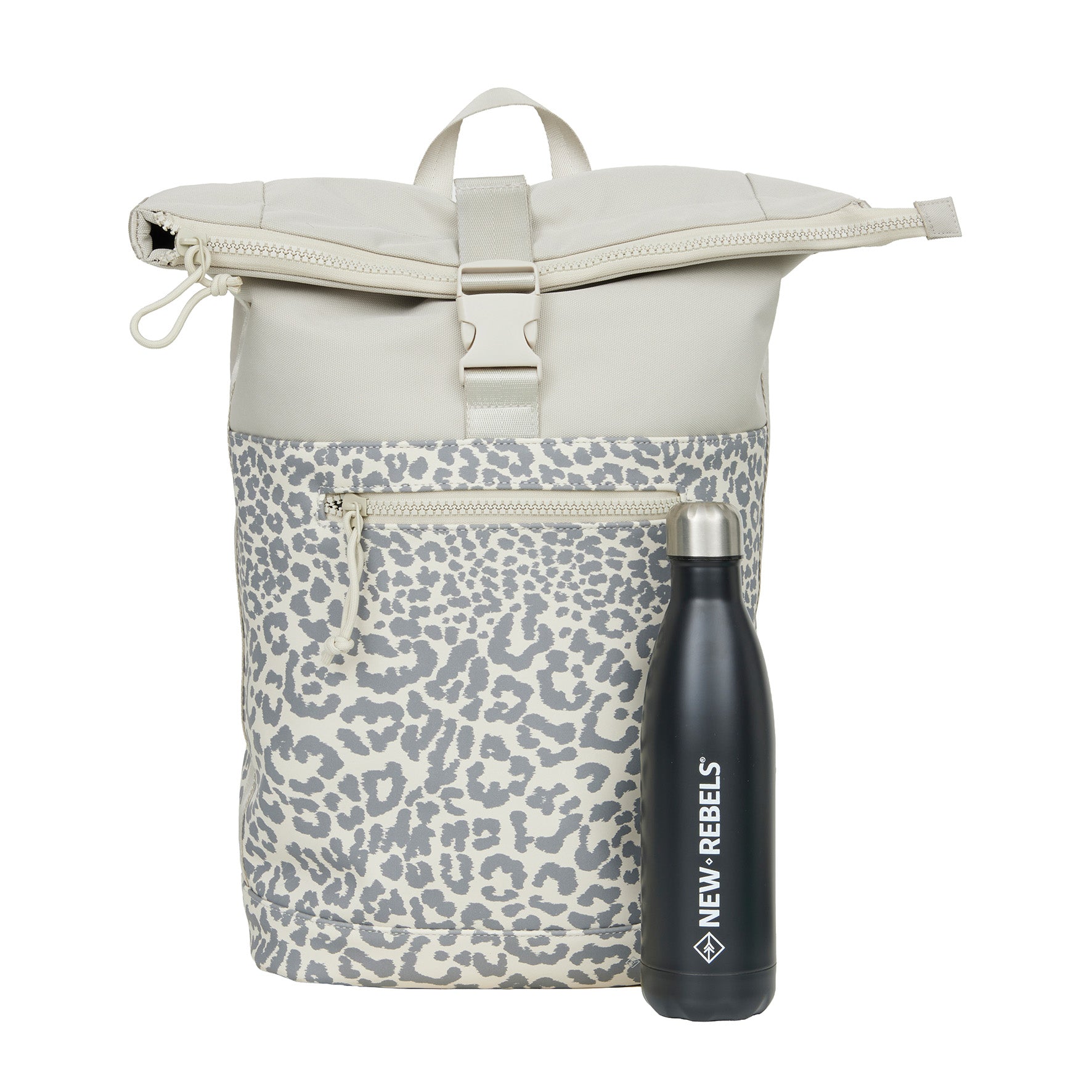 Urban Leopard - Waterafstotende rolltop rugzak 'New York' 21L beige