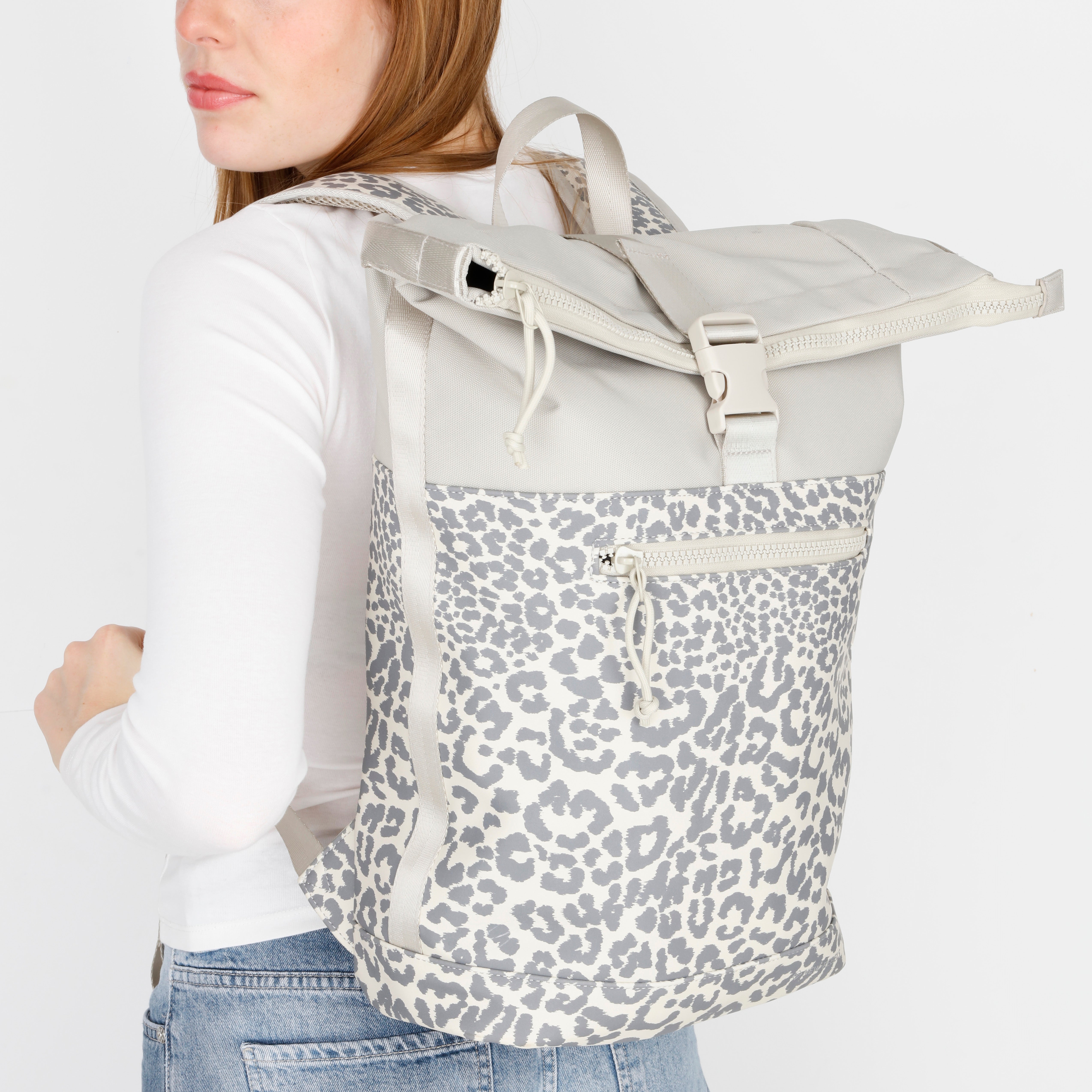 Urban Leopard - Waterafstotende rolltop rugzak 'New York' 21L beige