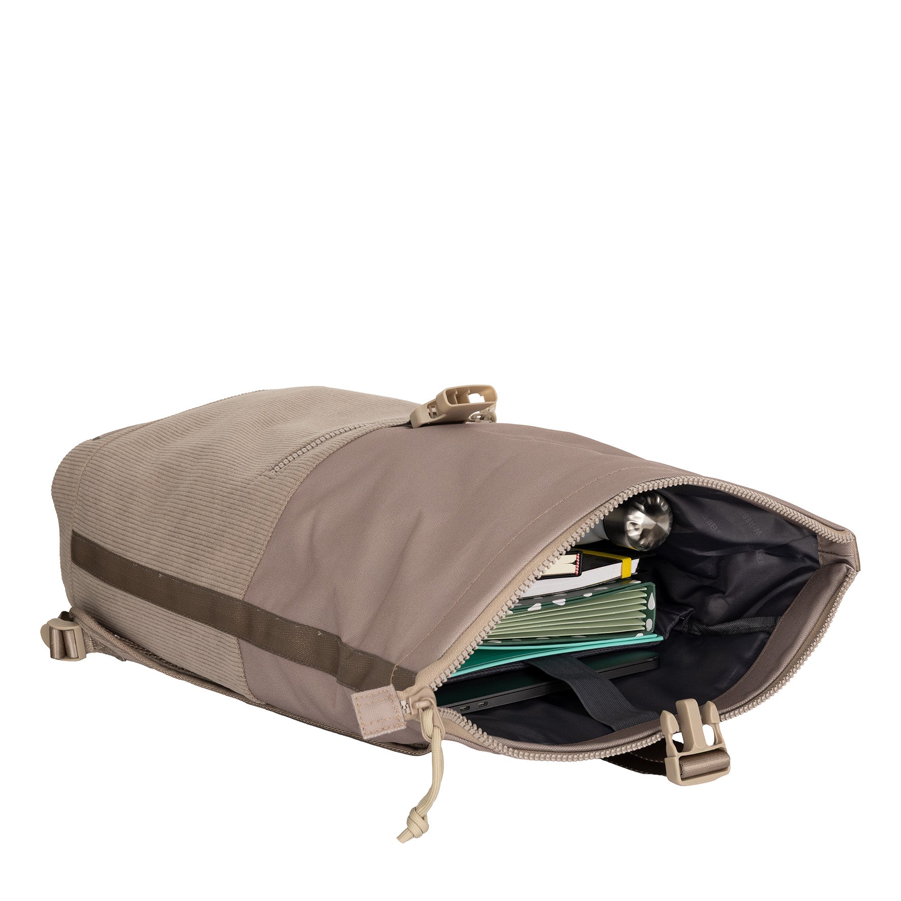 Ribbi - Rolrugzak 'New York' taupe 17-21L