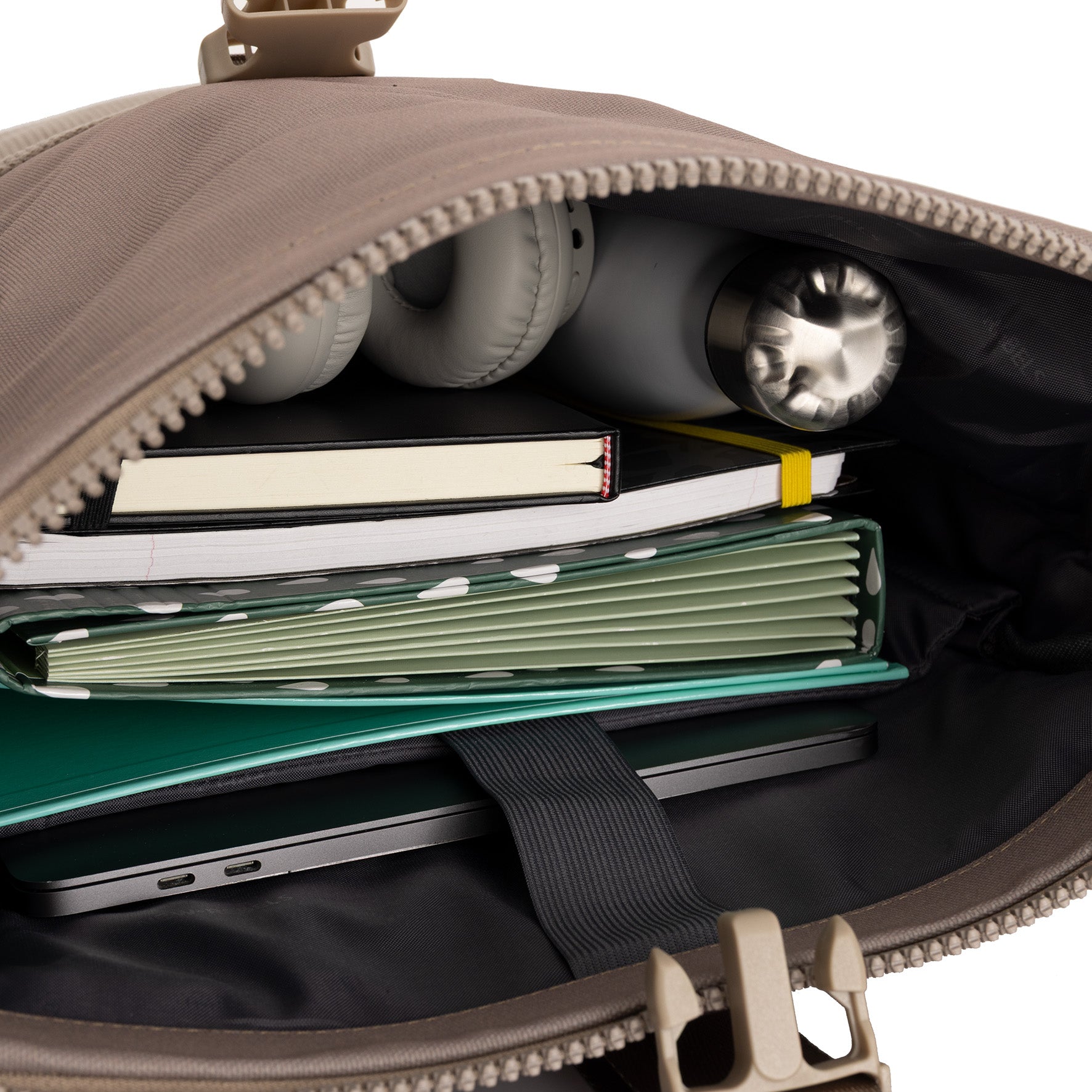 Ribbi - Rolrugzak 'New York' taupe 17-21L