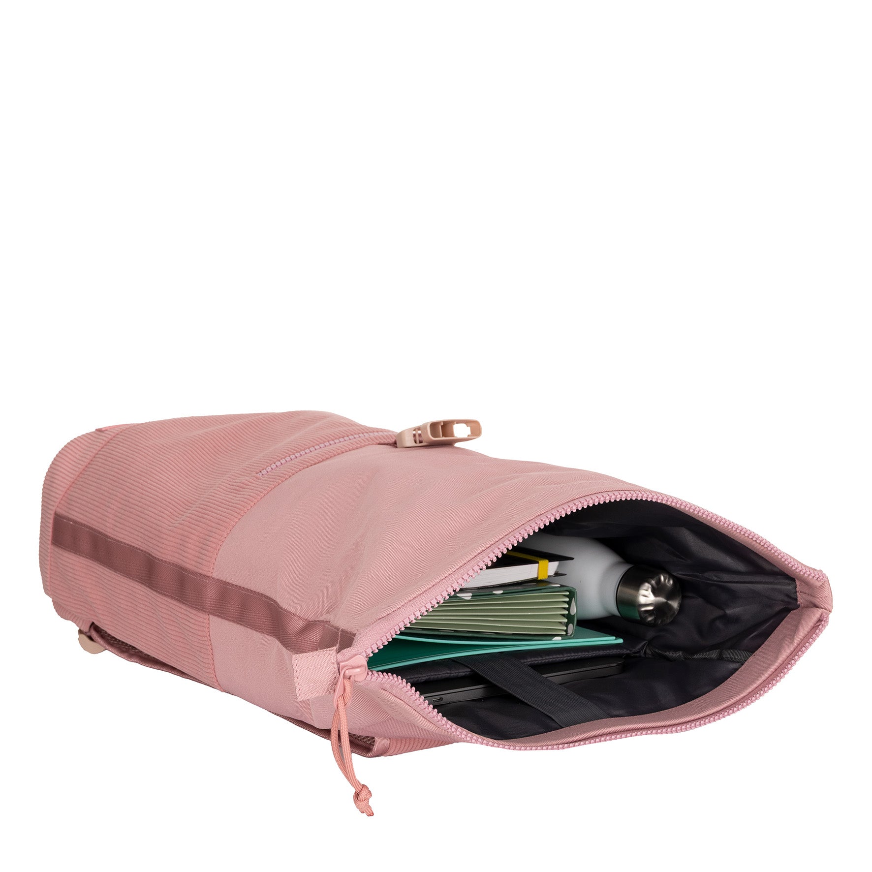 Ribbi - Rolrugzak 'New York' old pink 17-21L