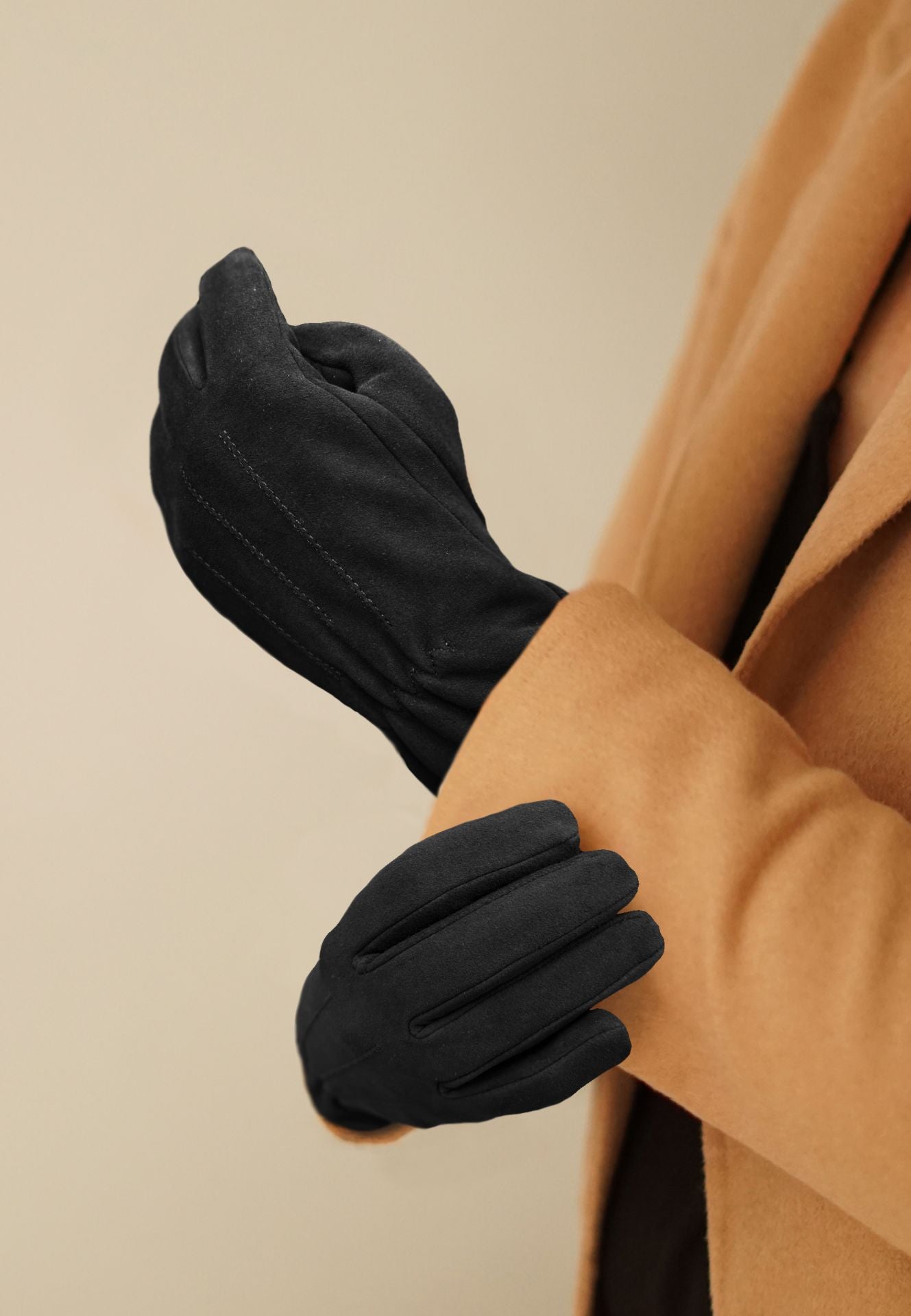 Suede handschoenen 'Luna' zwart