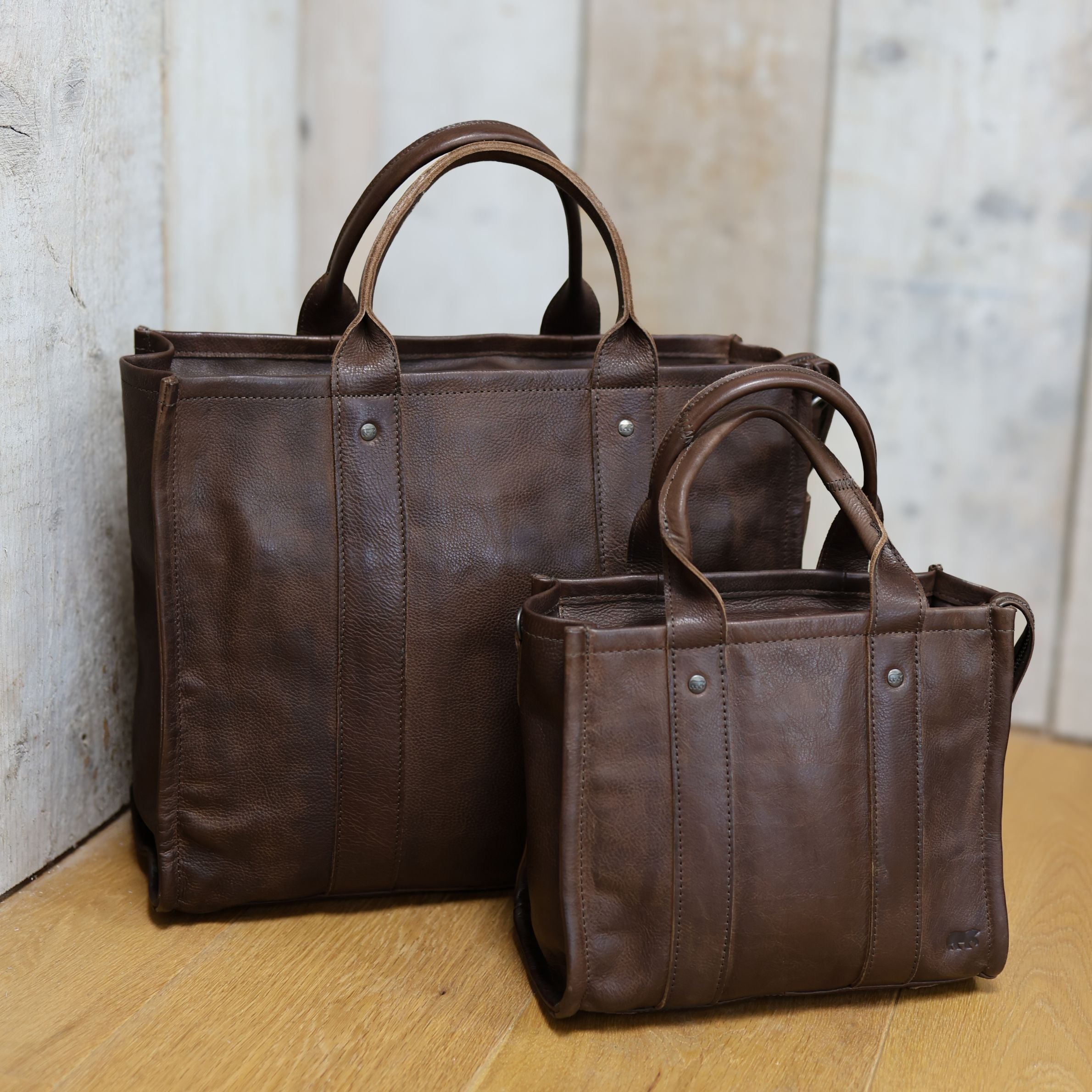 Mini tote bag 'Pepe' S donkerbruin