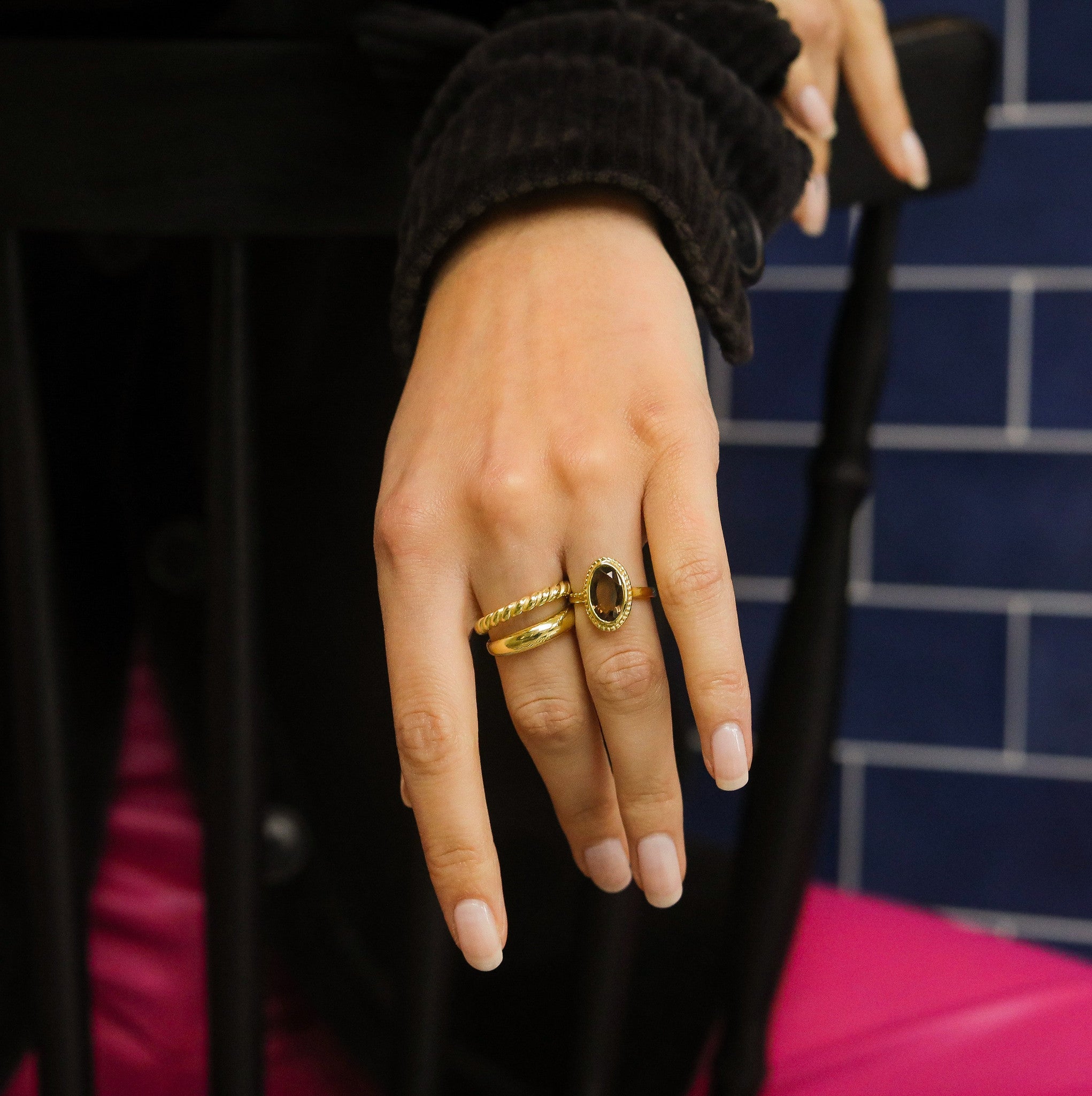 Vintage Luna Smoky Quartz ring