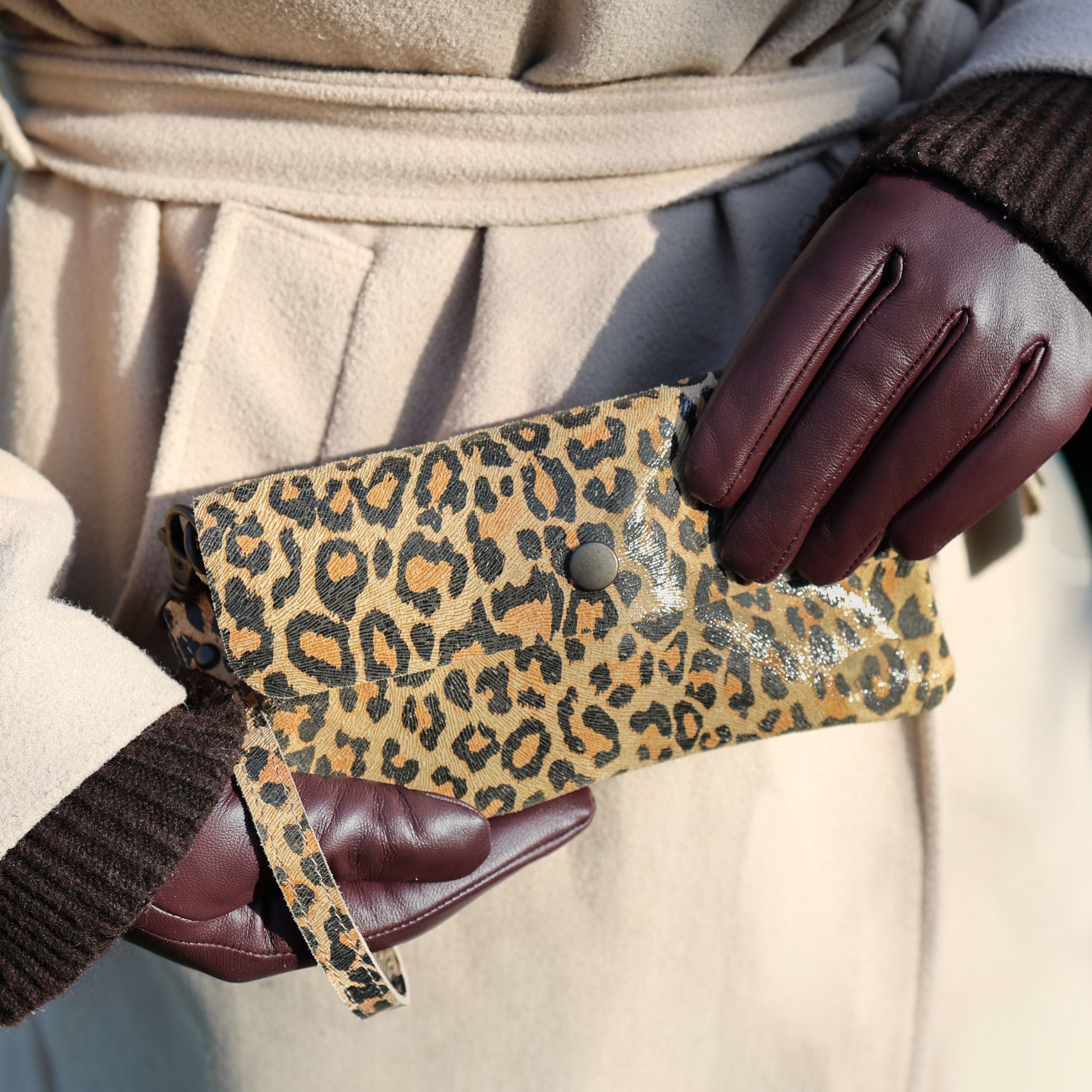 Clutch/Mini shoulder bag 'Lydia' champagne