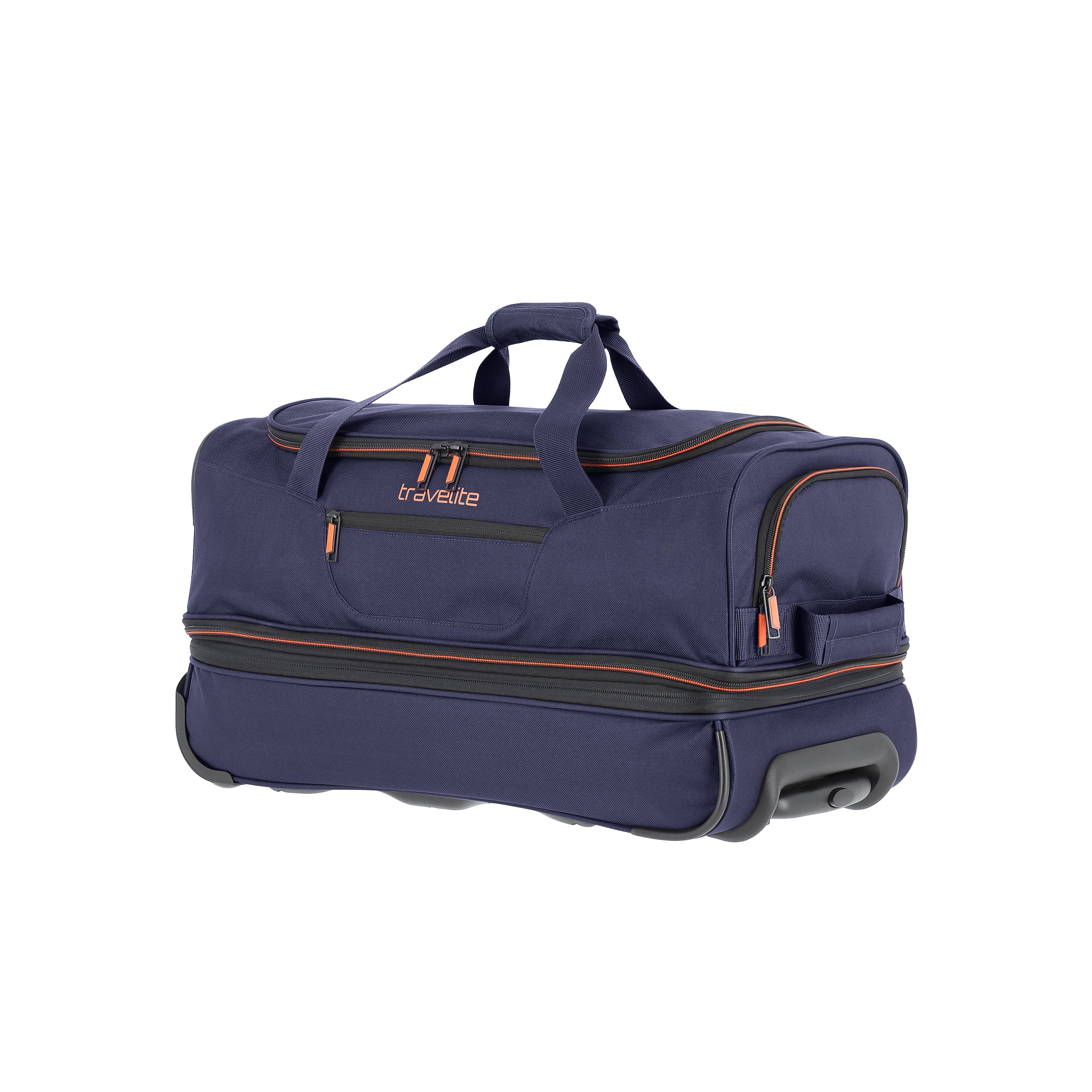 Basics - Weekend/travel bag with wheels S expandable - Navy blue