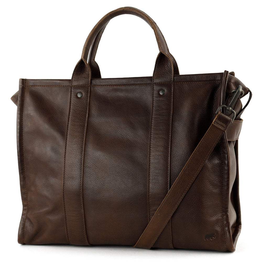 Laptoptas/tote bag 15.6” 'Pepe' XL donkerbruin