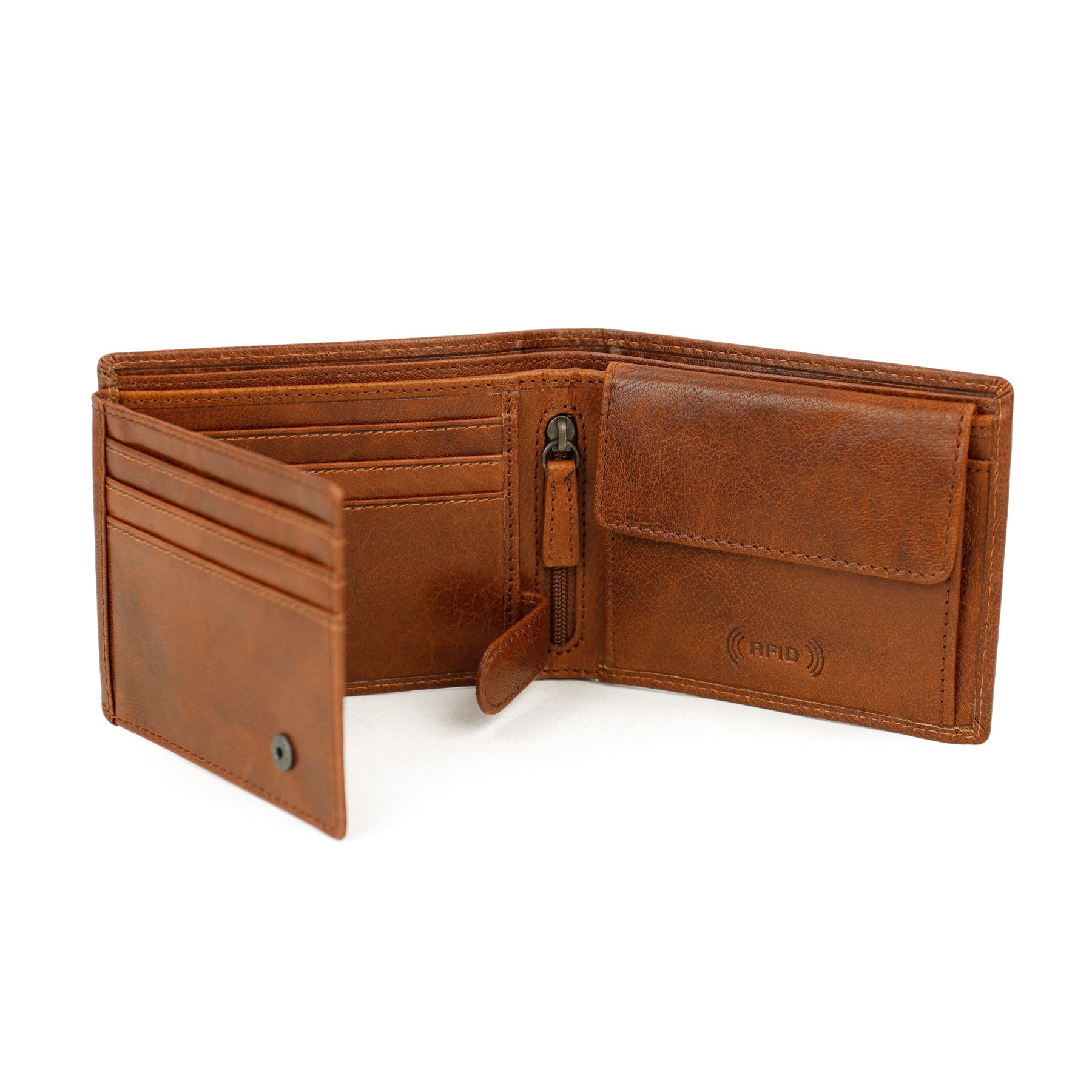 Heren portemonnee/billfold 'Niels' Andorra cognac