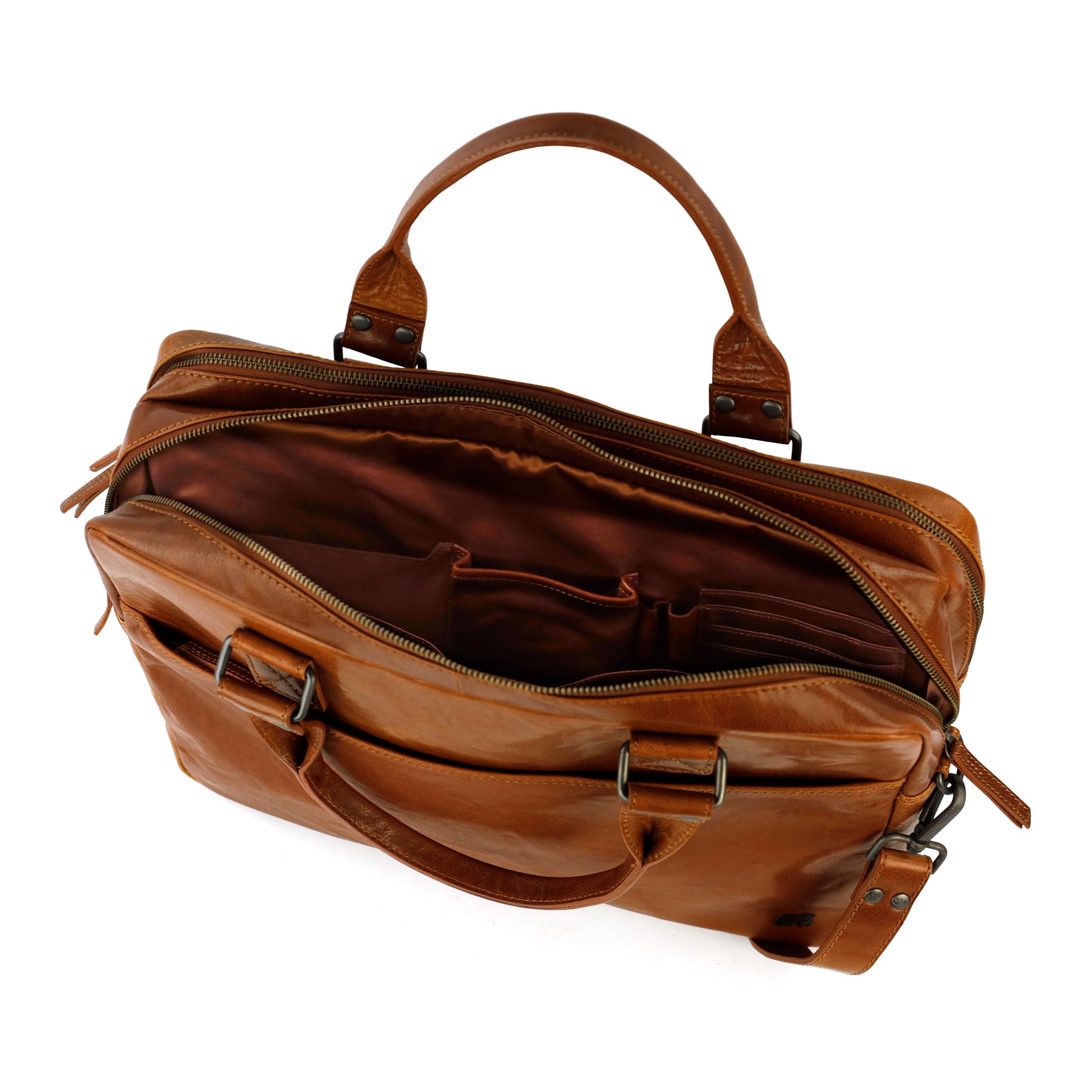 Laptoptas 'Leandro' Andorra cognac