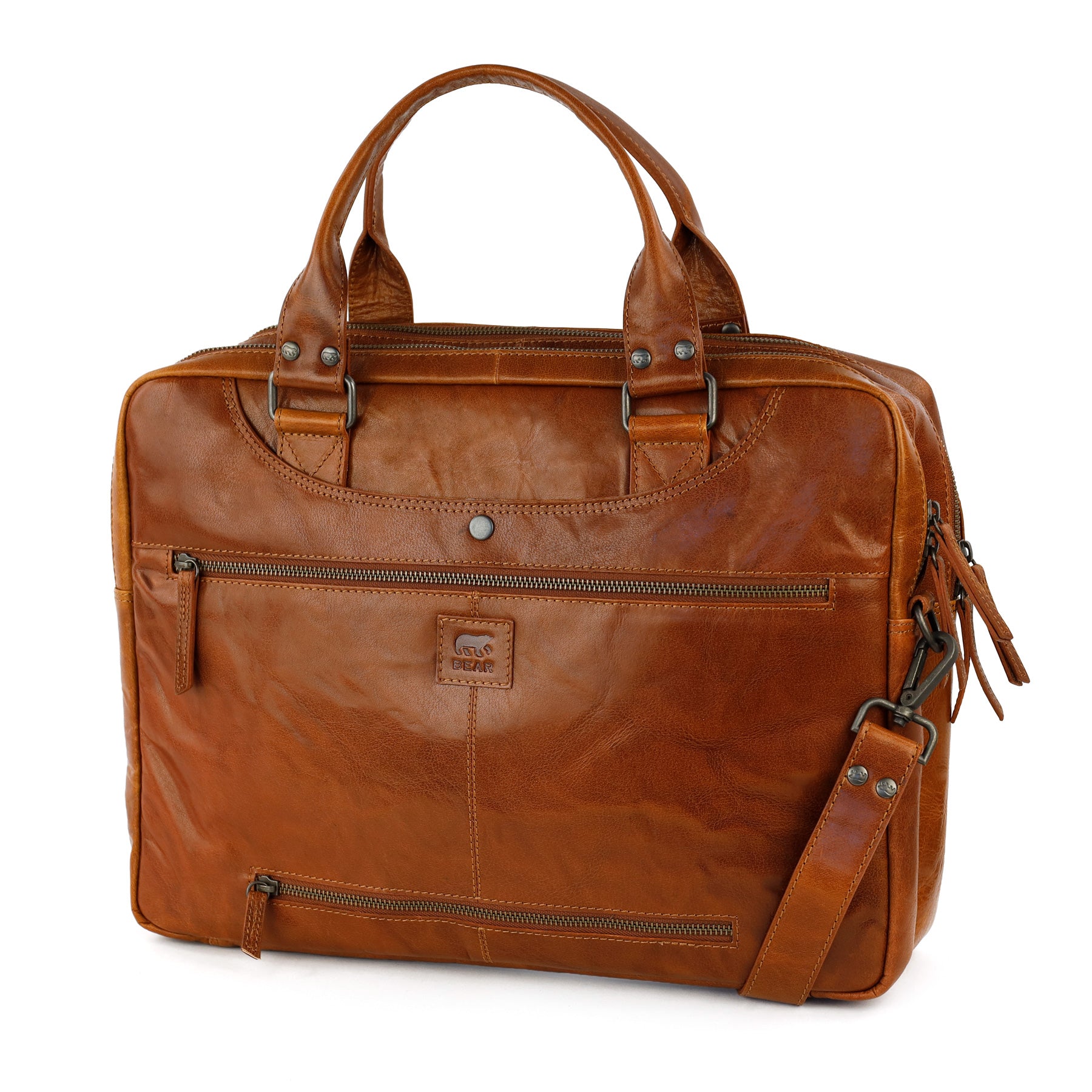 Laptoptas 'Leandro' Andorra cognac