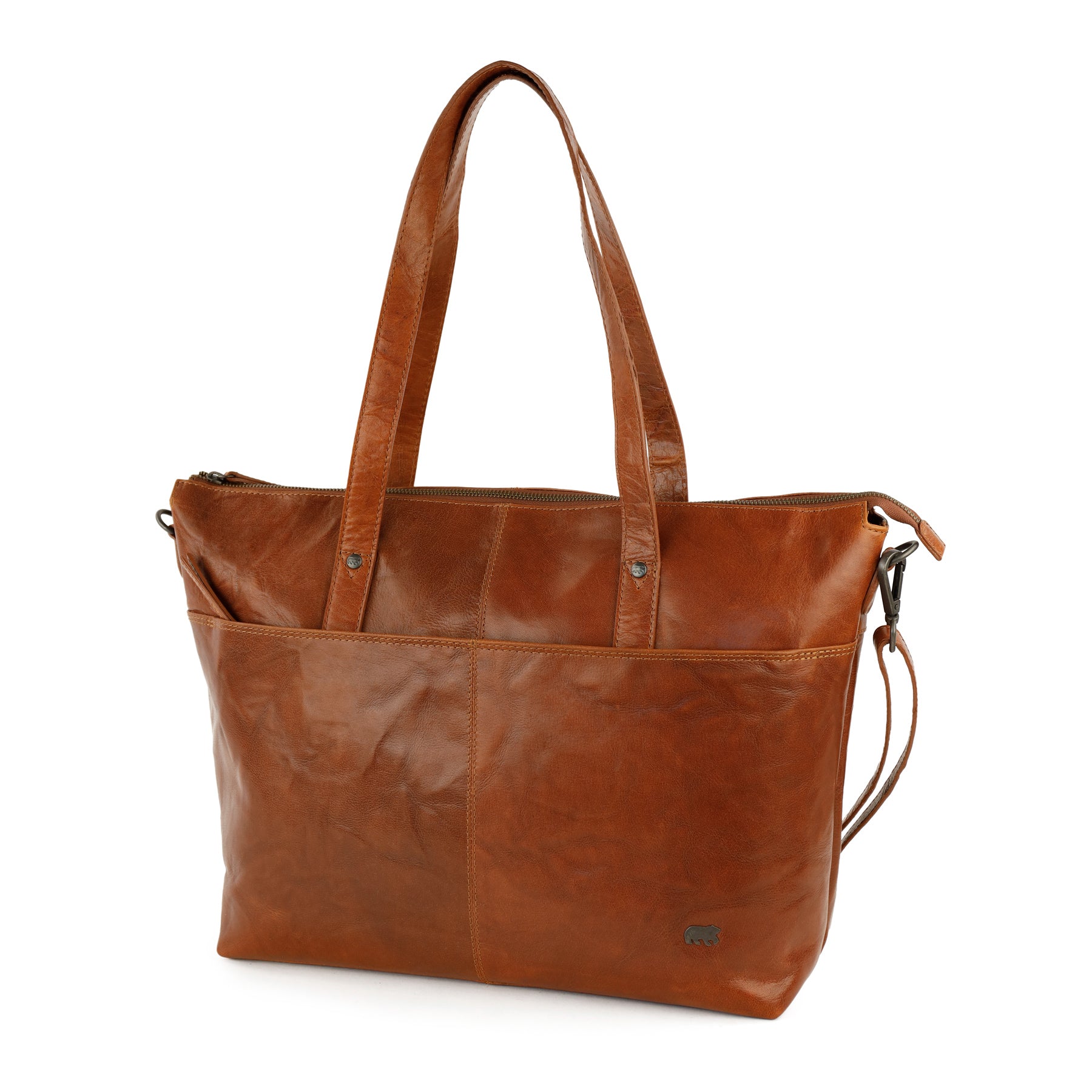Laptoptas/shopper 15.6” 'Manouk' Andorra cognac