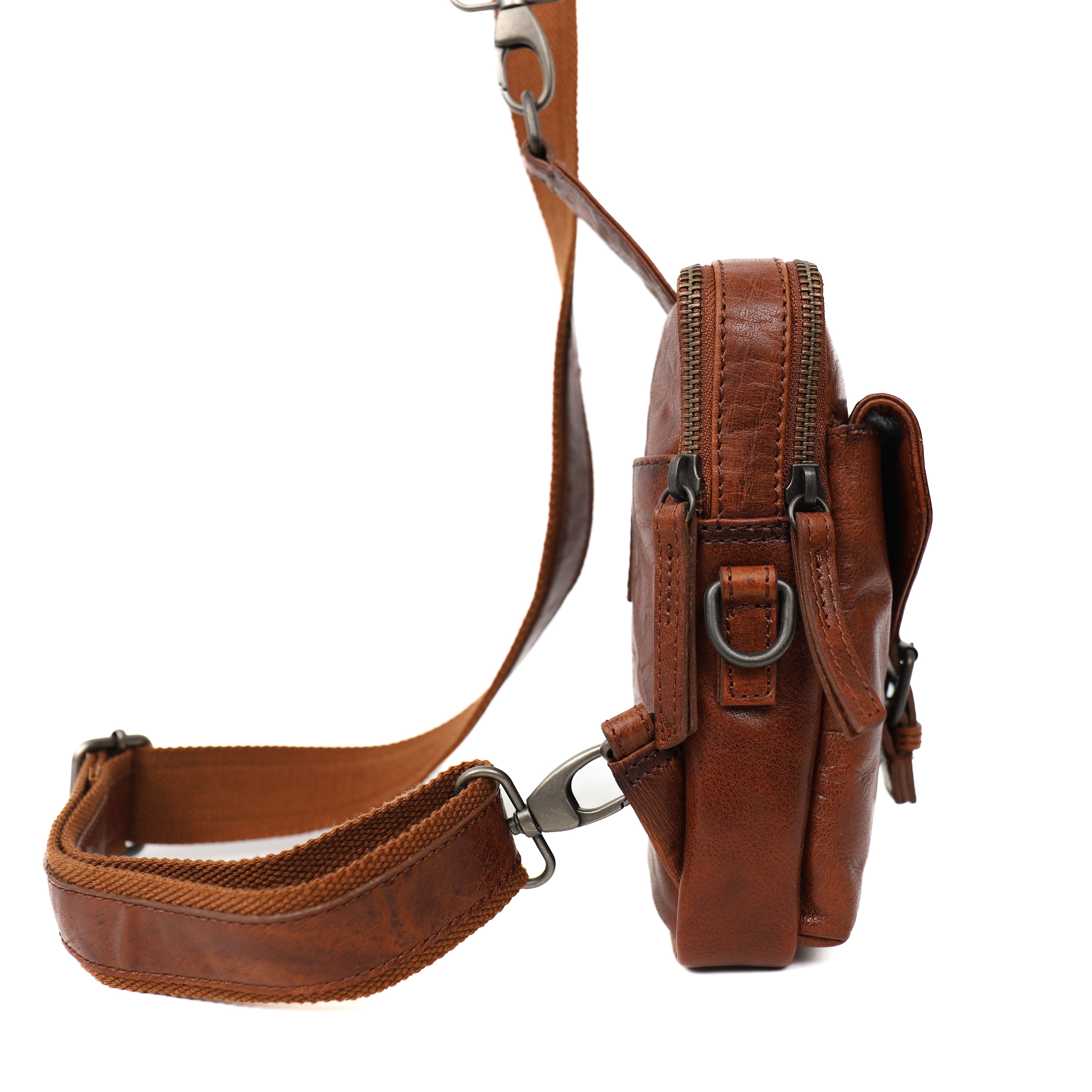 Crossbody/shoulder bag 'Noah' cognac