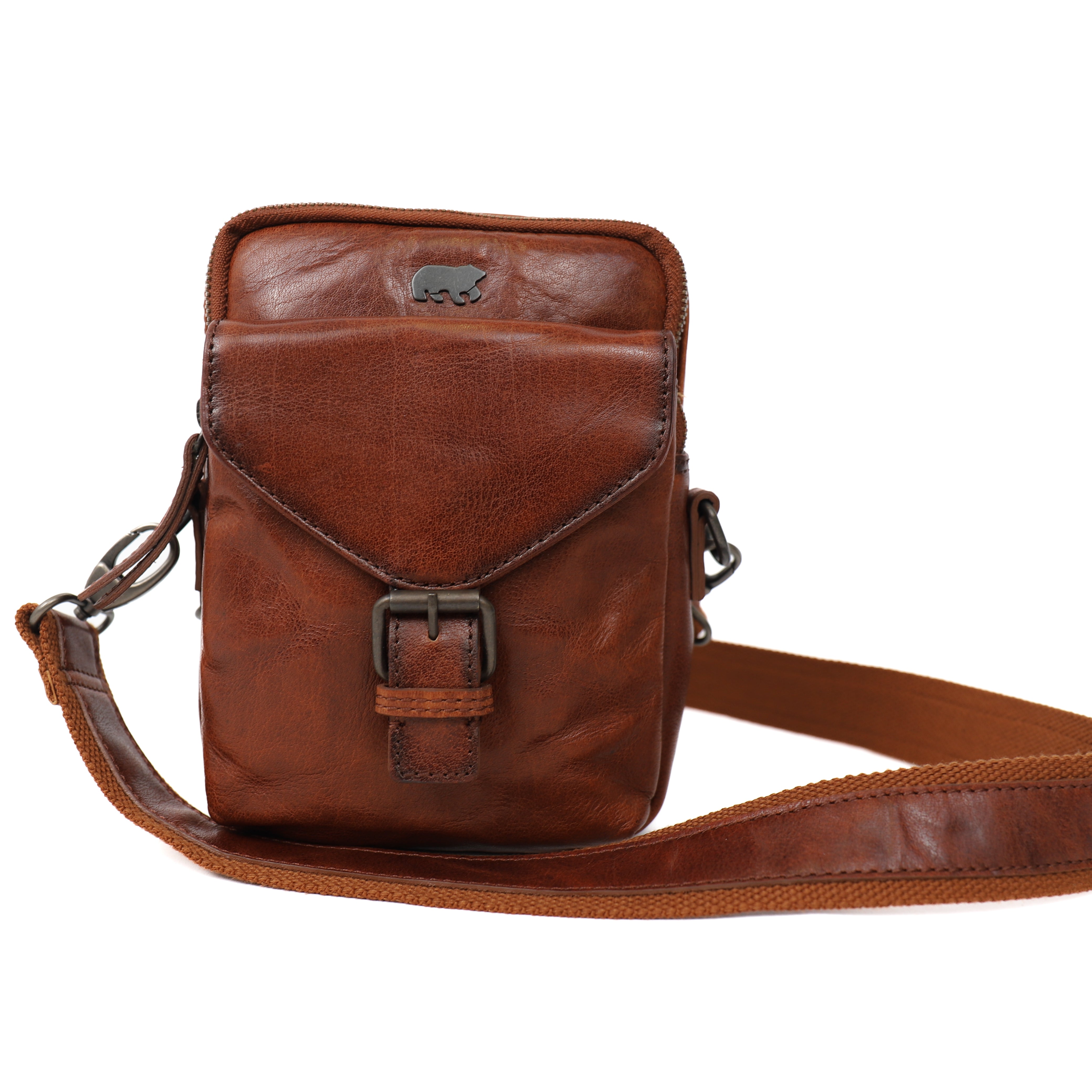 Crossbody/shoulder bag 'Noah' cognac
