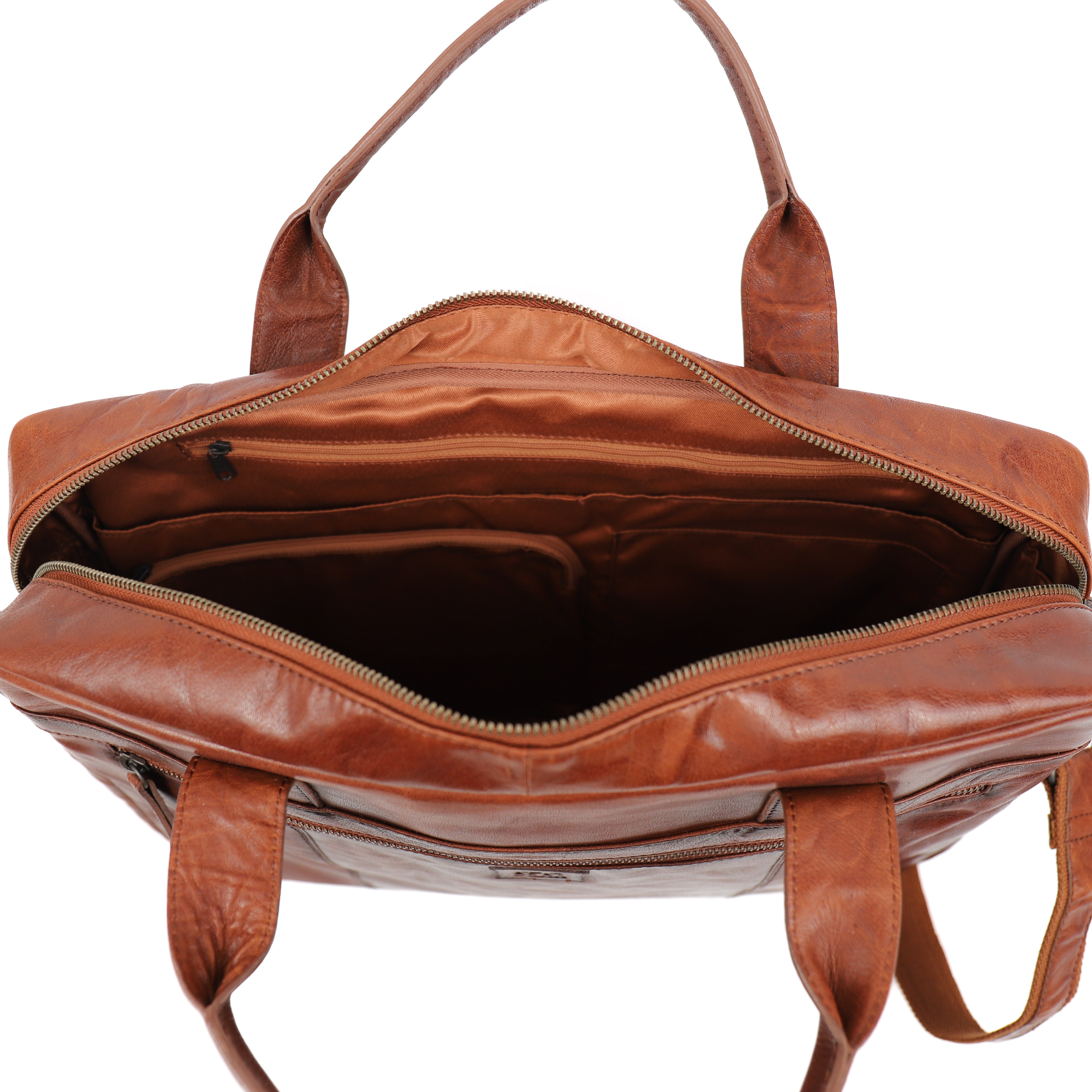 Grote laptoptas 'Viktor' cognac