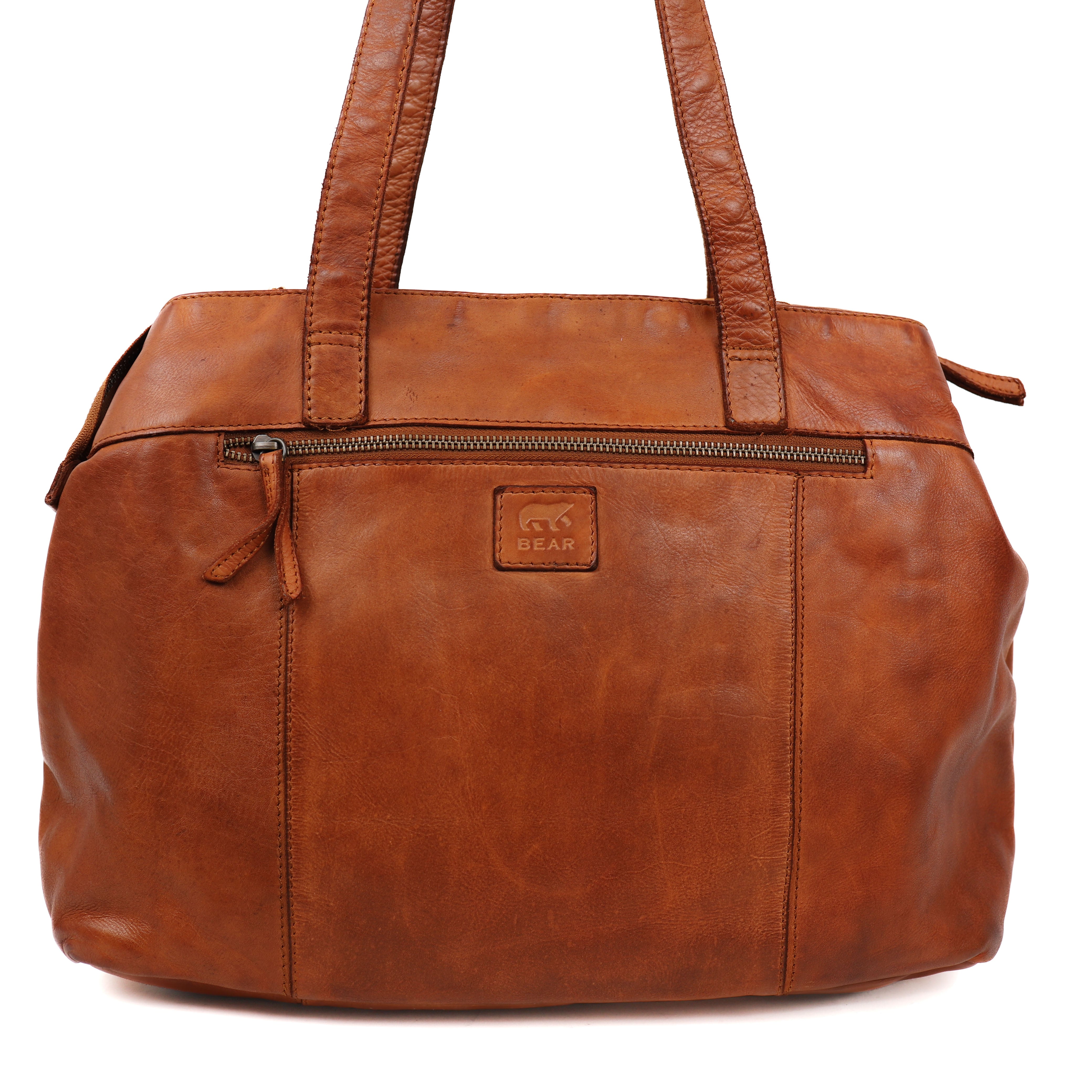 Hand/shoulder bag 'Bente' cognac