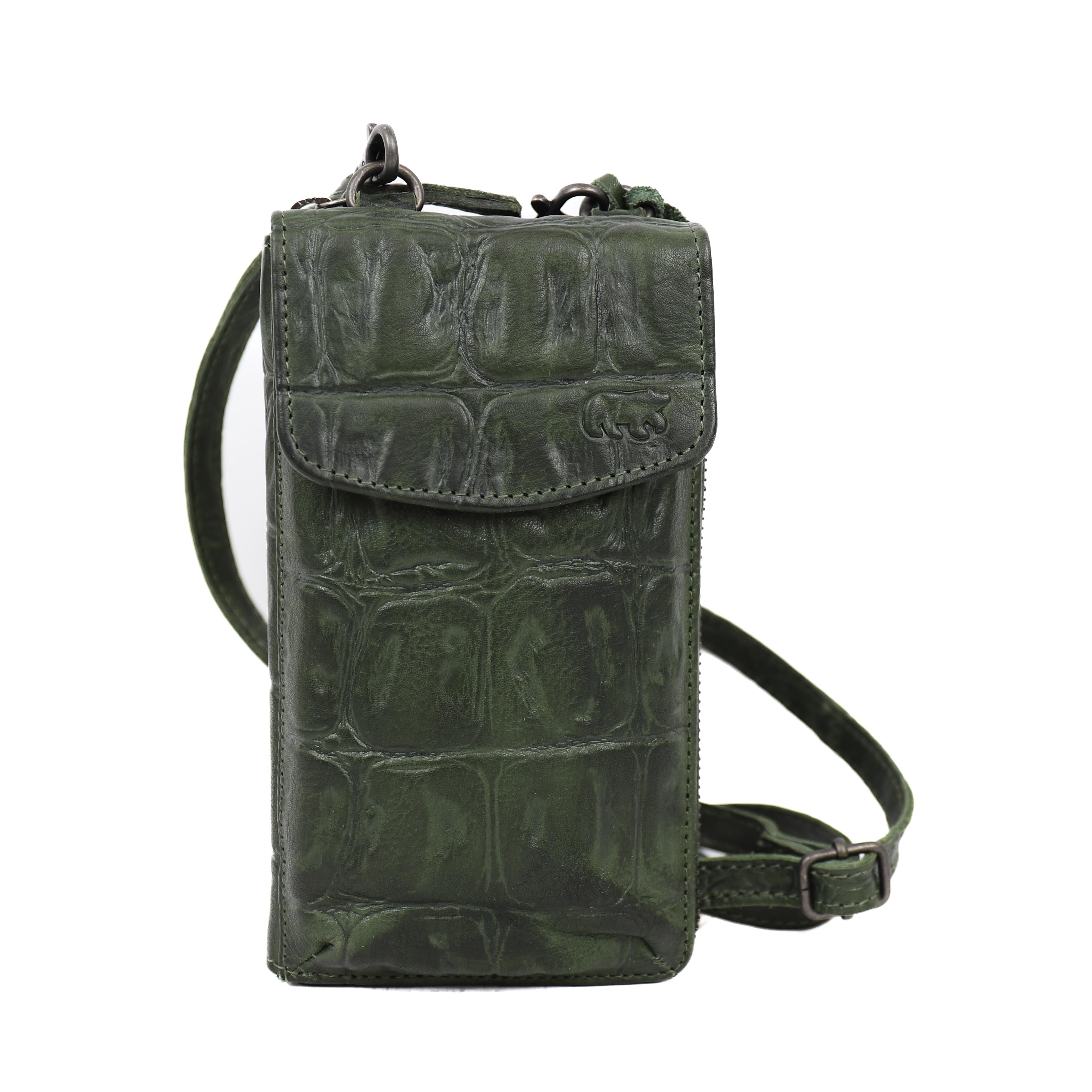 Phone bag 'Zoey' green/croco