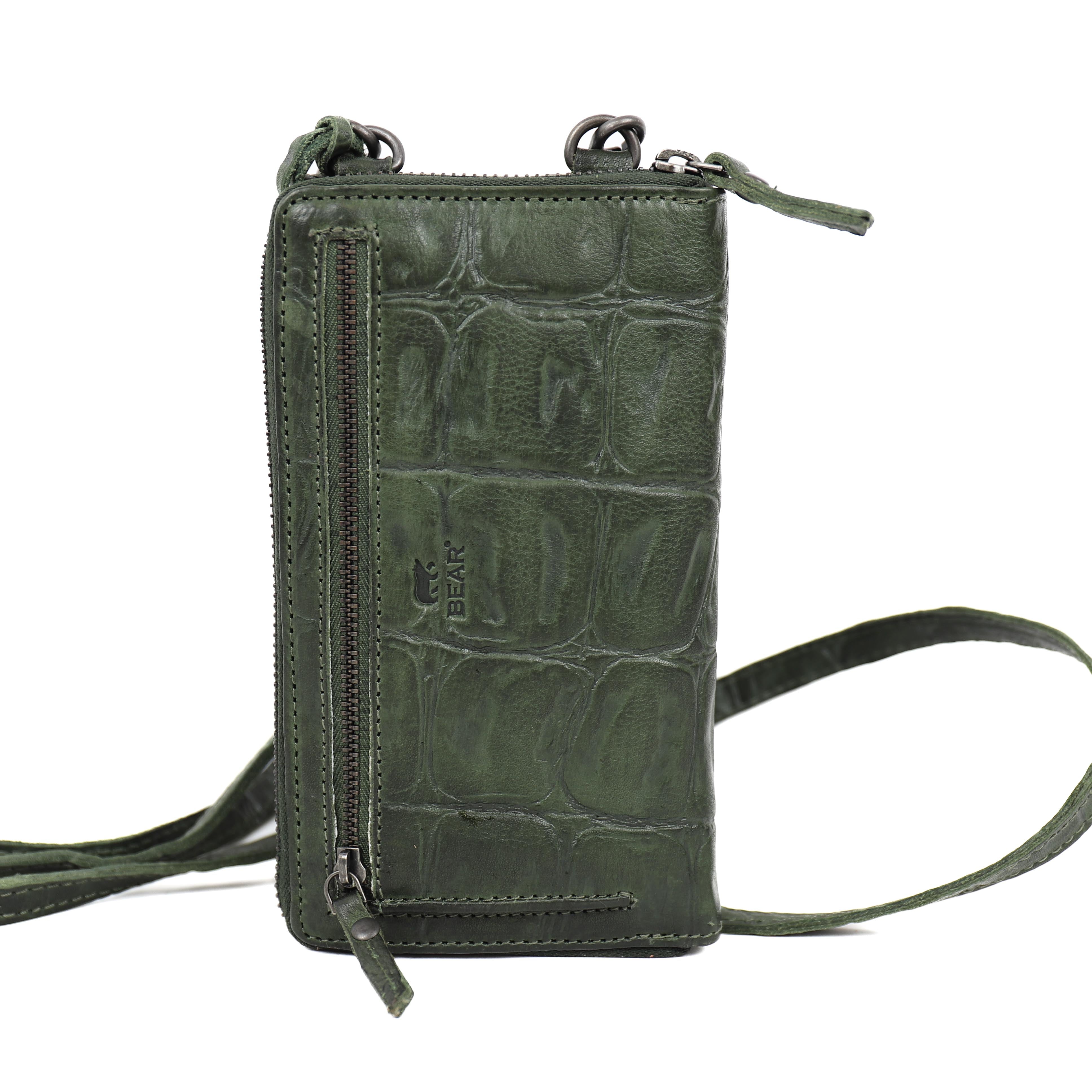 Phone bag 'Zoey' green/croco