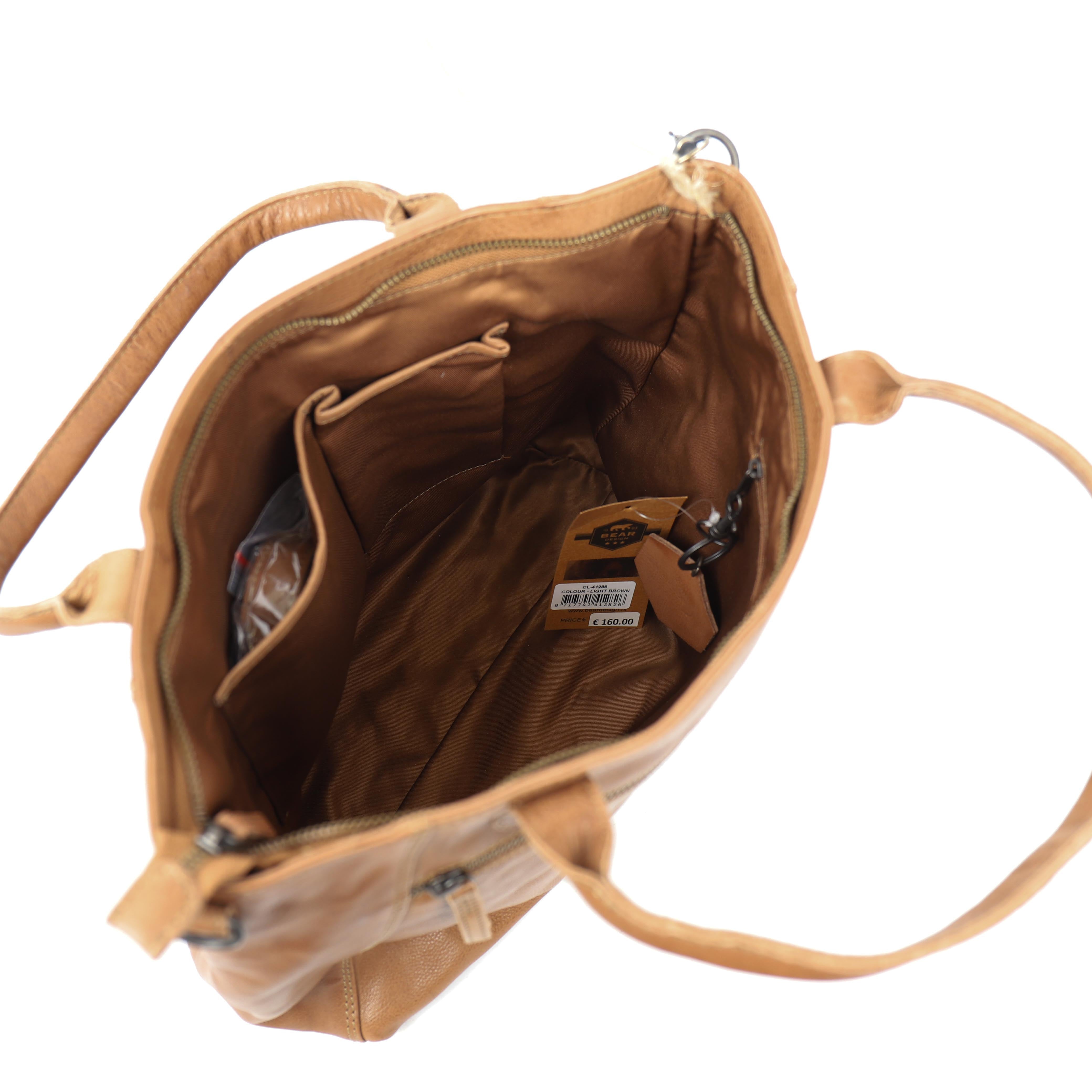 Hand/shoulder bag 'Freya' Cognac